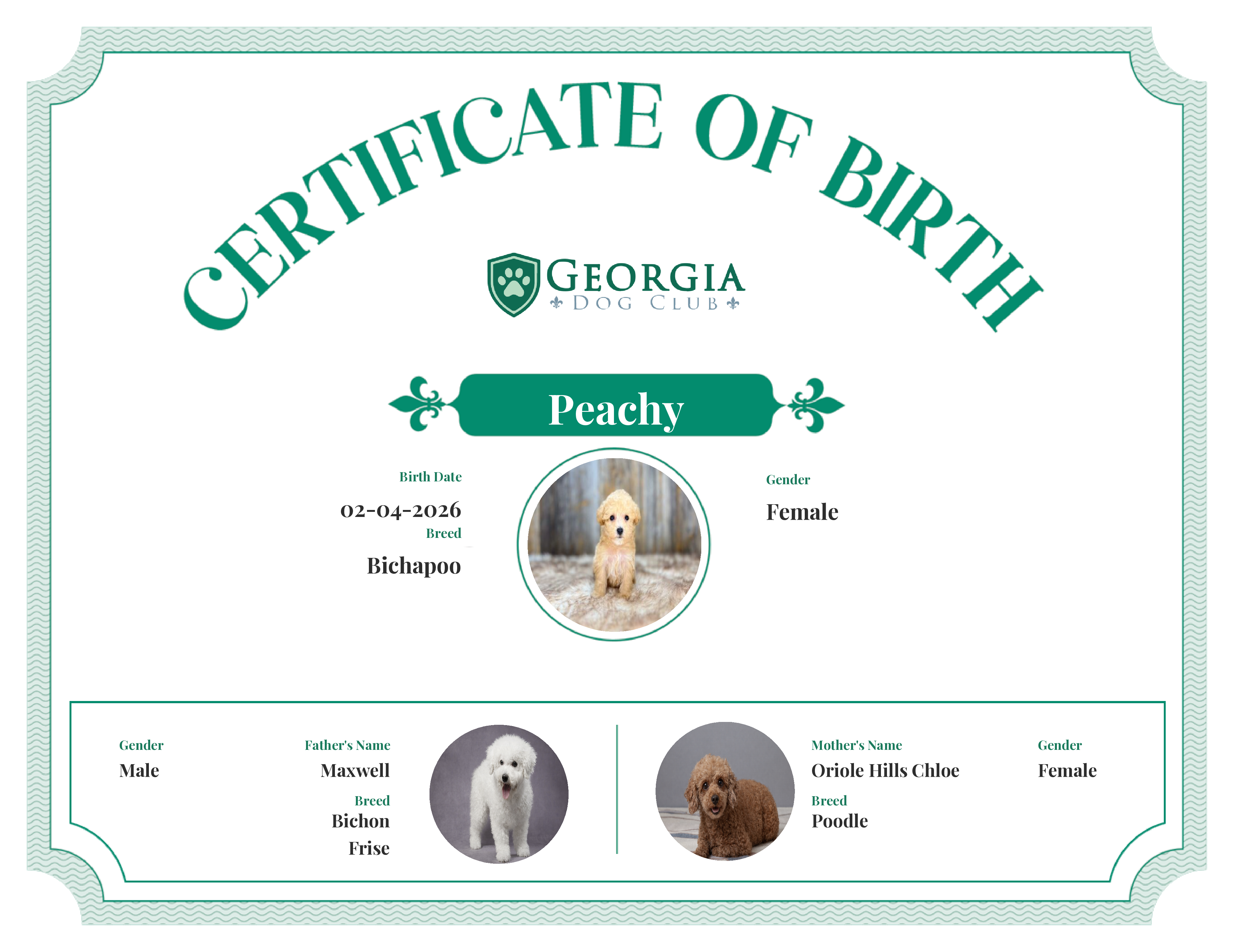 Peachy's Birth Certificate