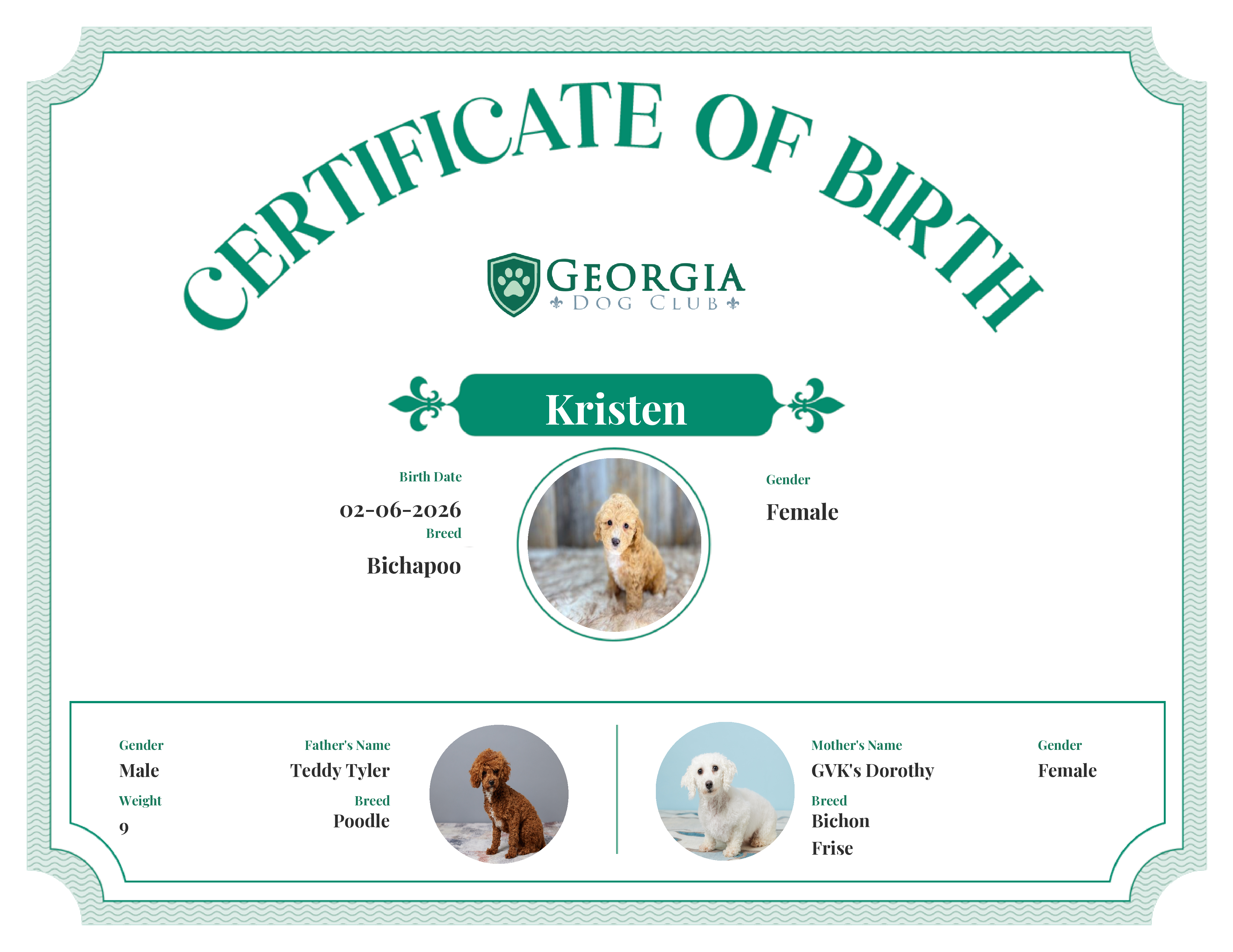 Kristen's Birth Certificate