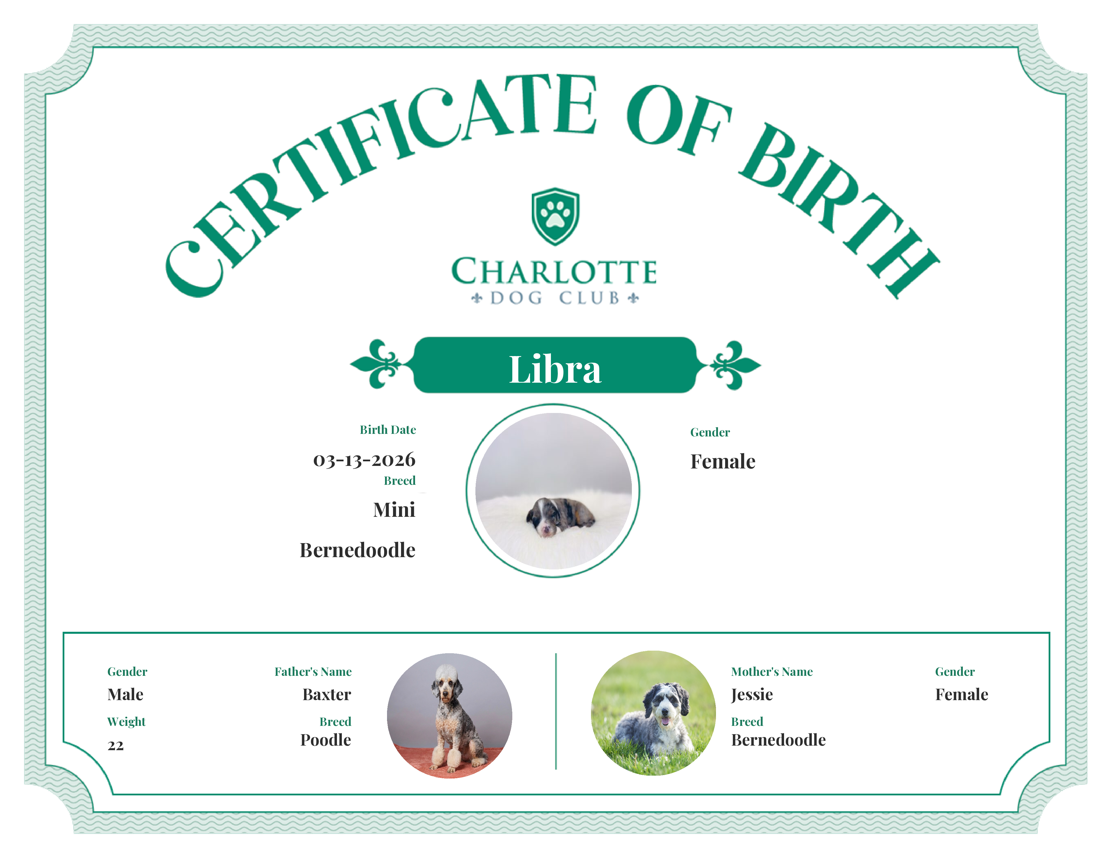 Libra's Birth Certificate