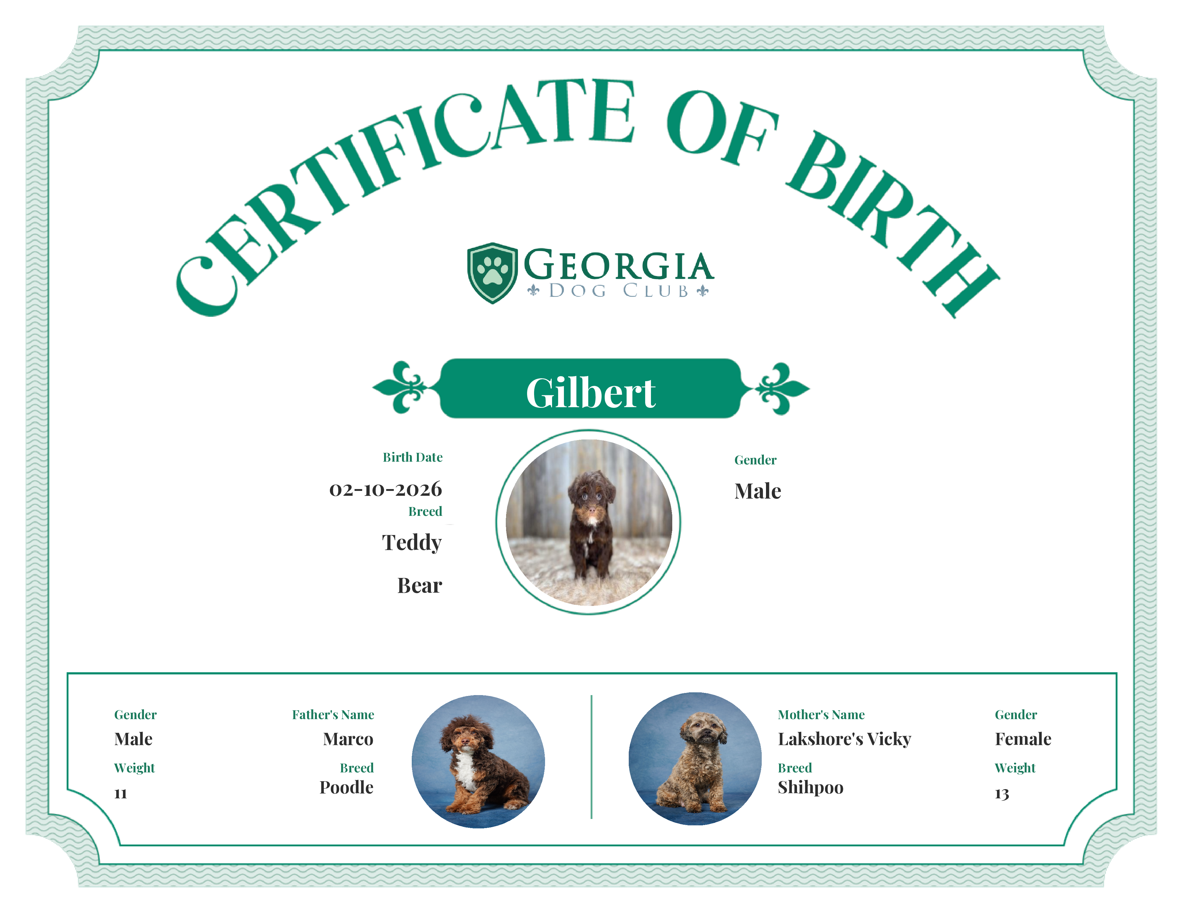 Gilbert's Birth Certificate