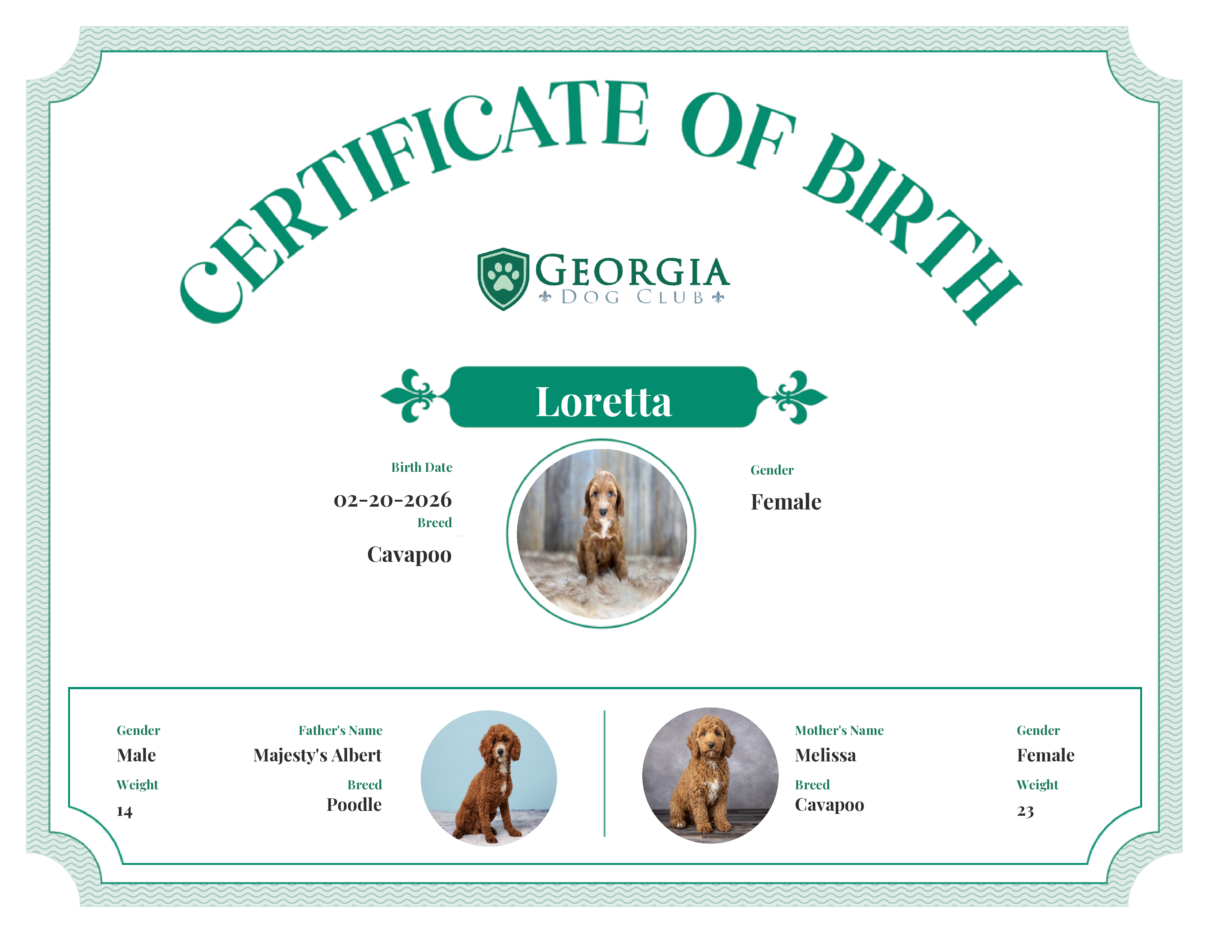 Loretta's Birth Certificate