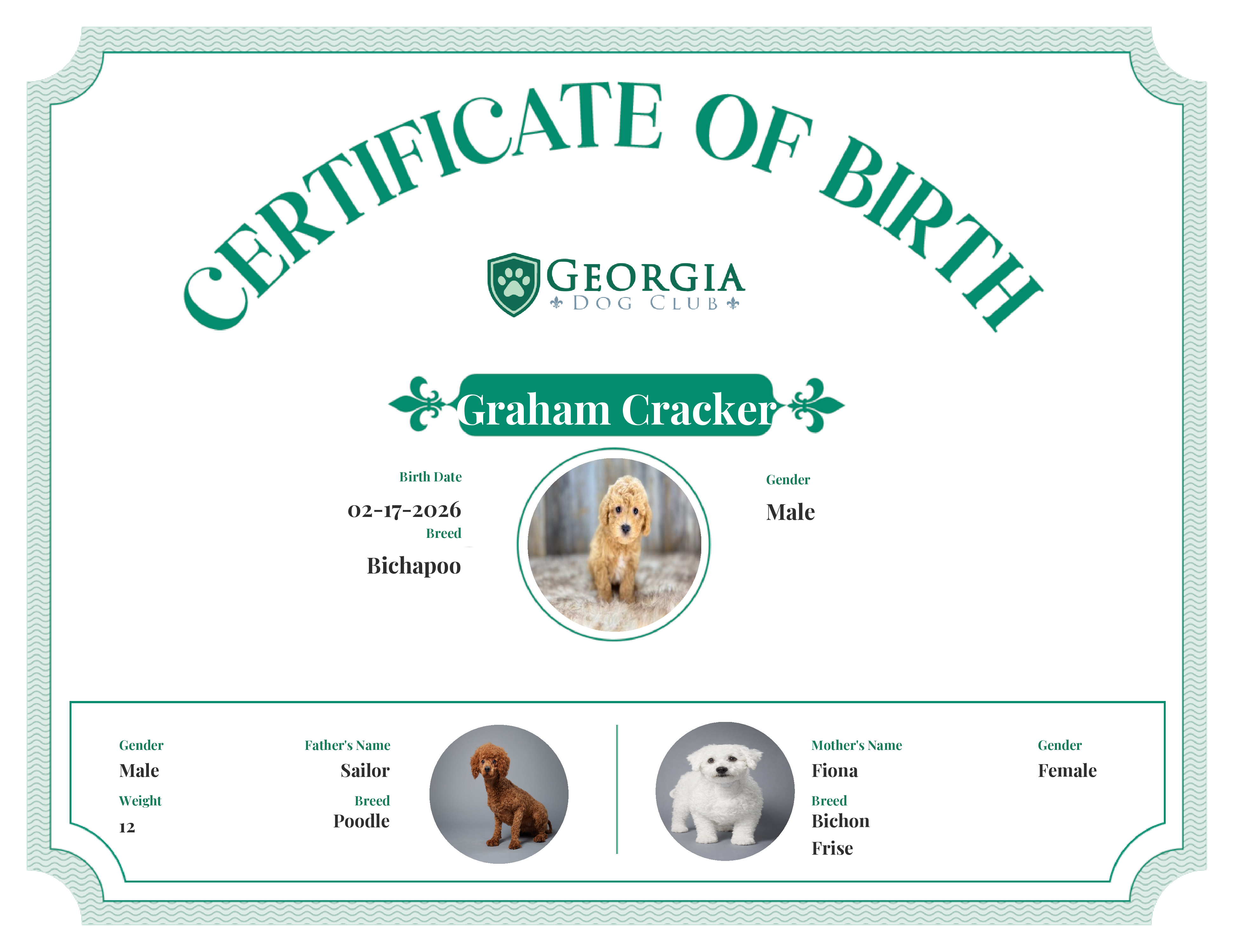 Graham Cracker's Birth Certificate