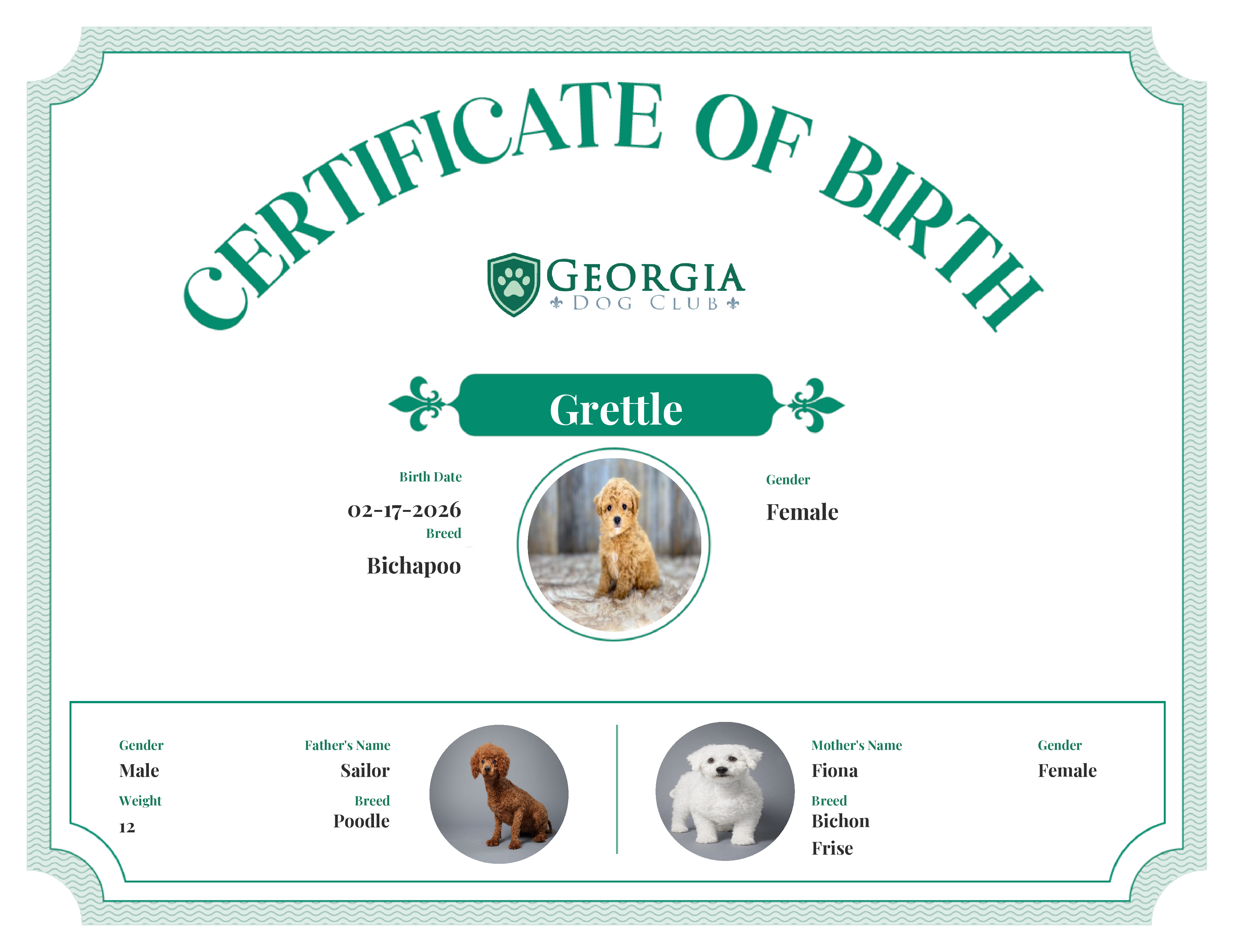 Grettle's Birth Certificate