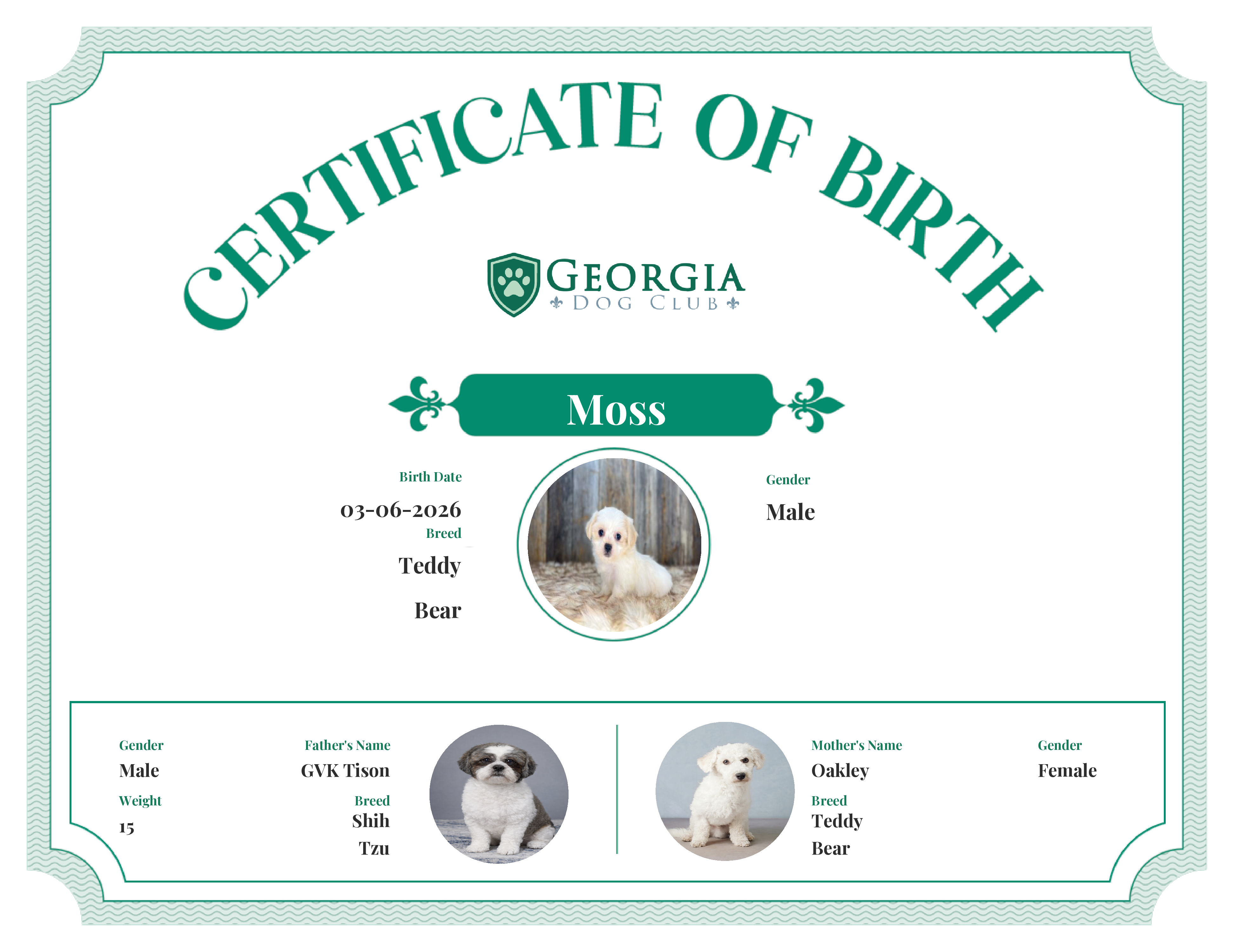Moss's Birth Certificate
