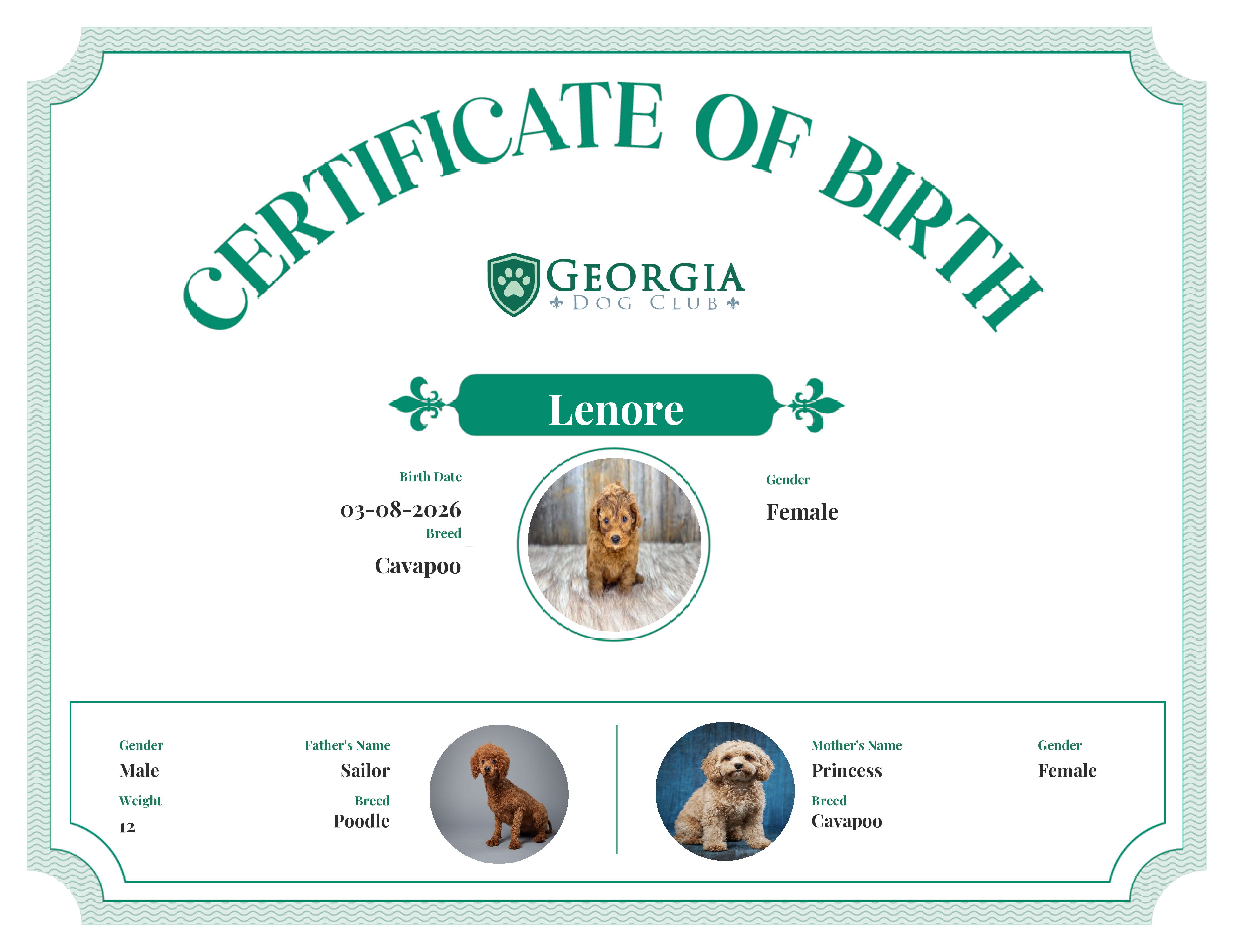 Lenore's Birth Certificate