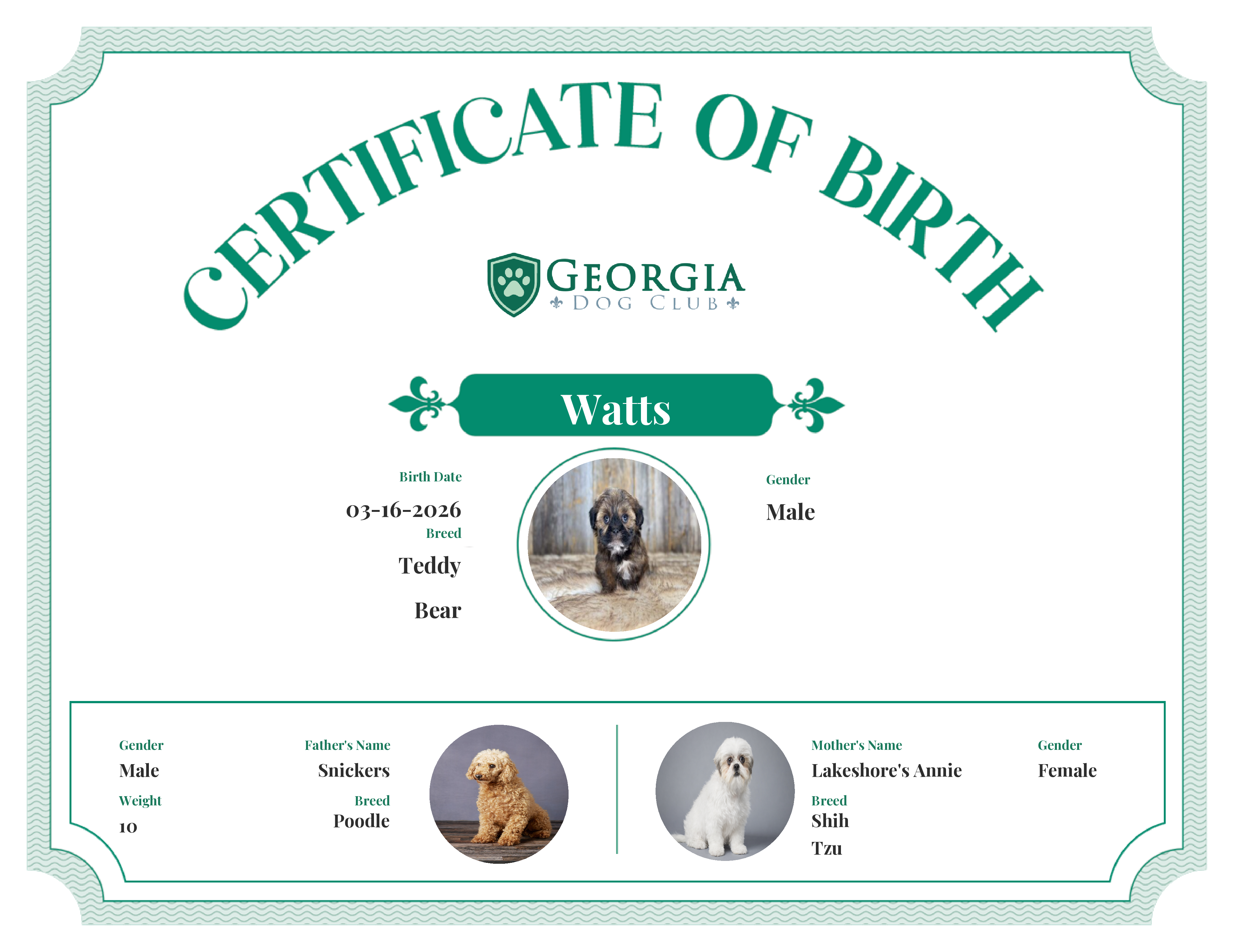Watts's Birth Certificate