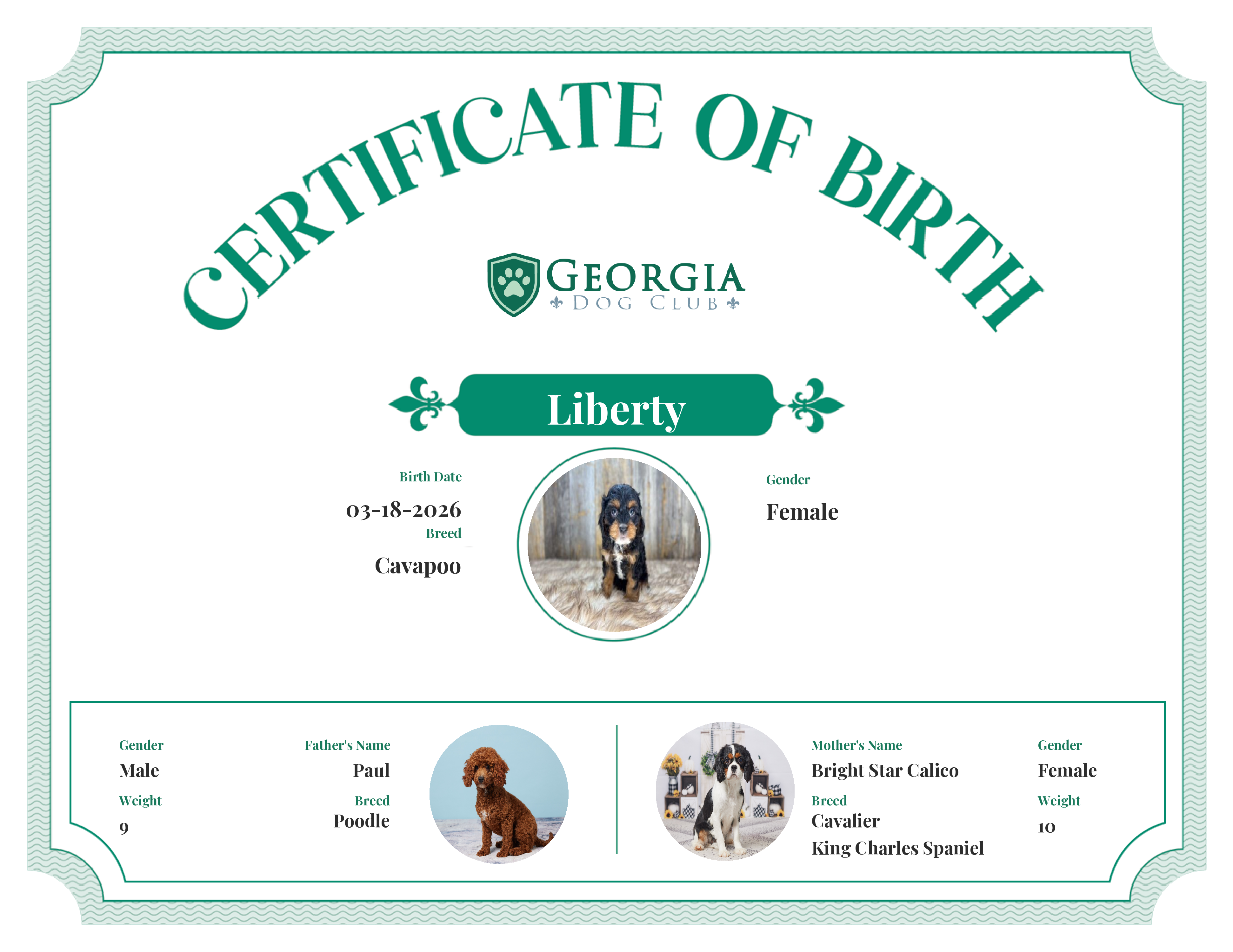 Liberty's Birth Certificate
