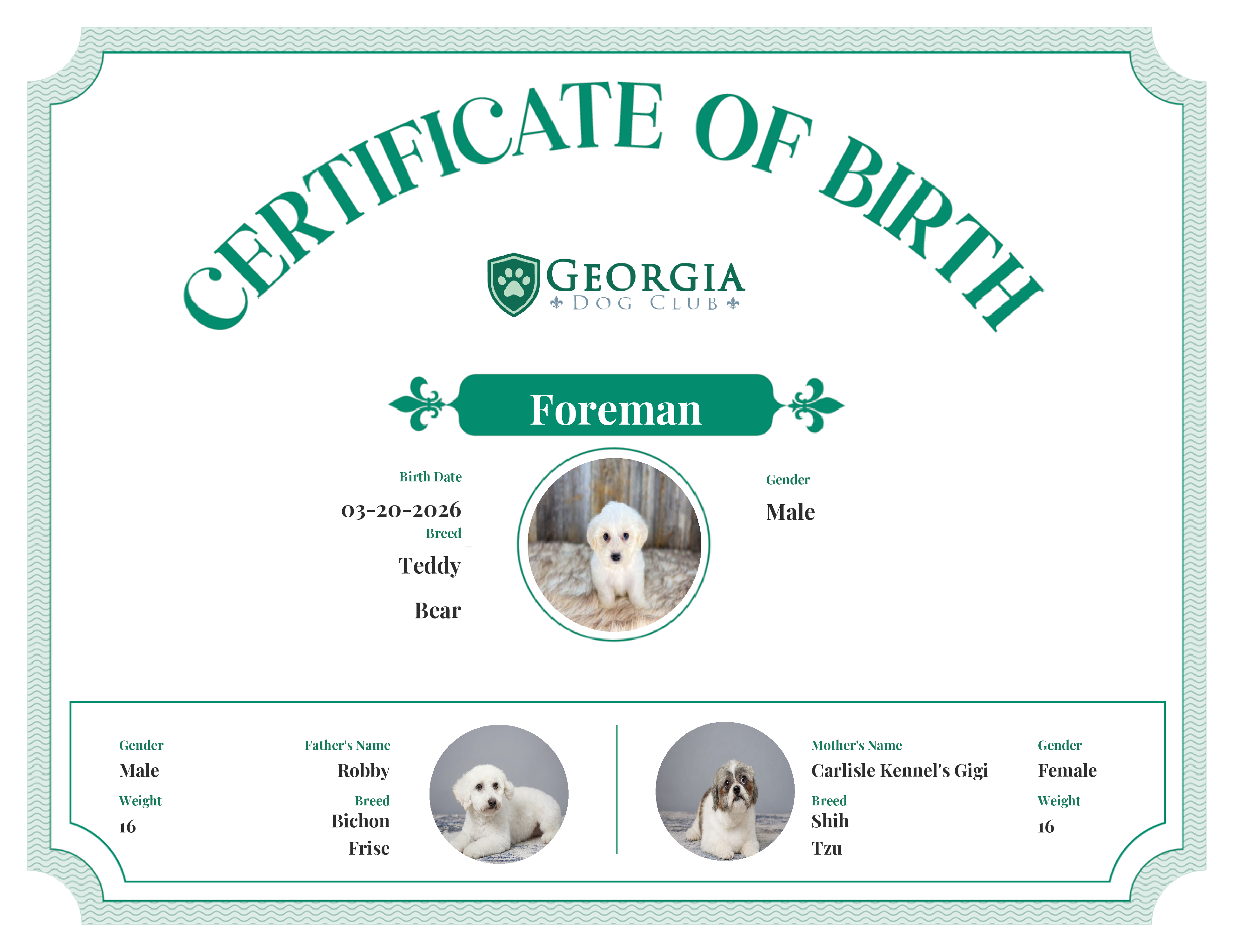 Foreman's Birth Certificate