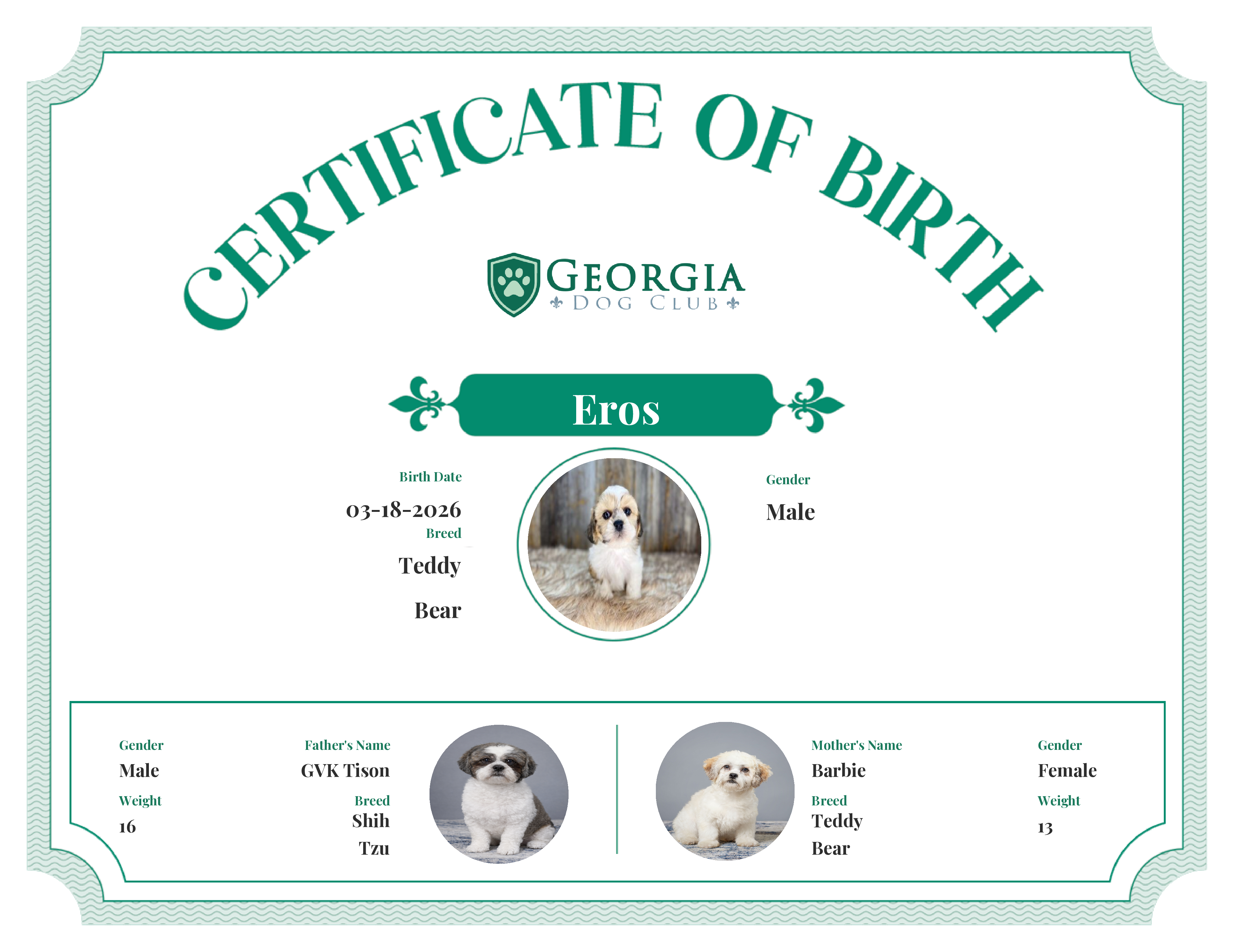 Eros's Birth Certificate