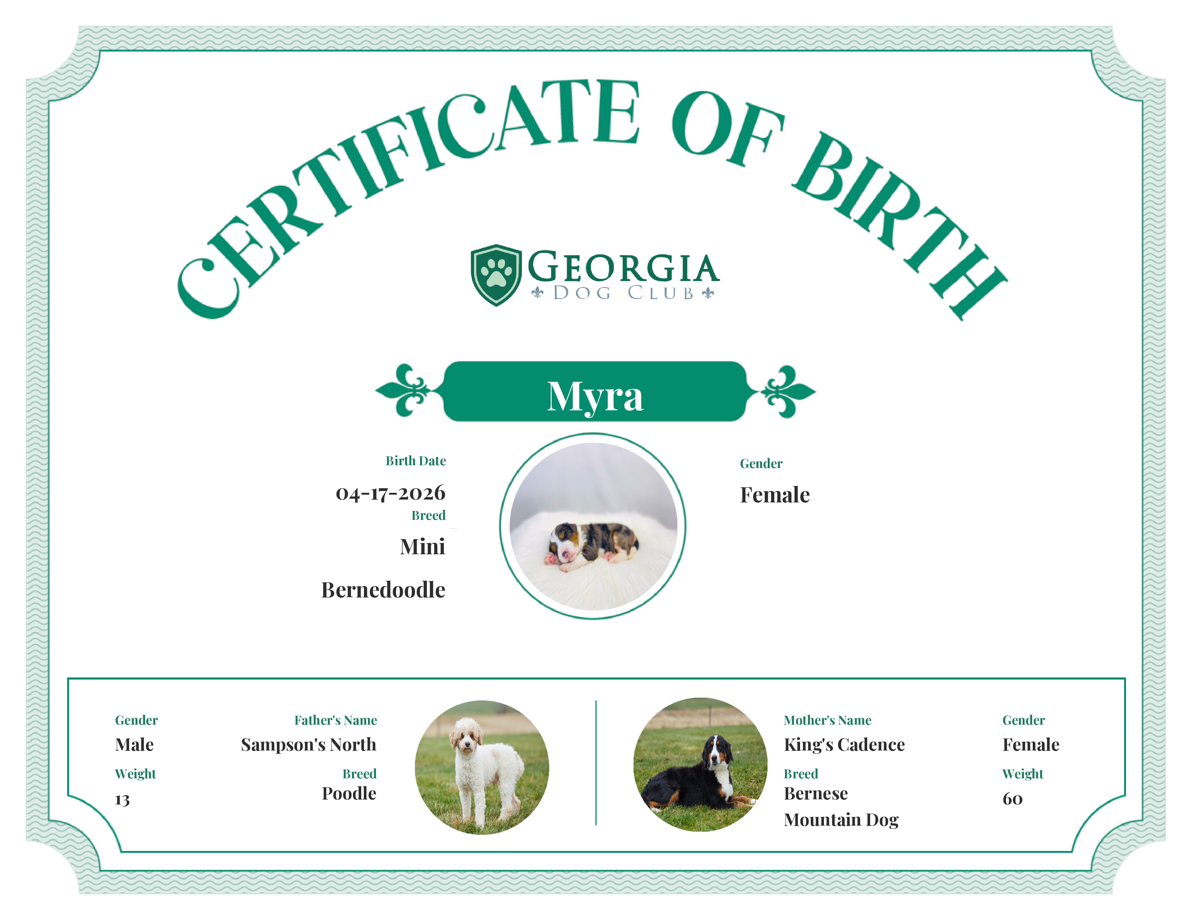 Myra's Birth Certificate