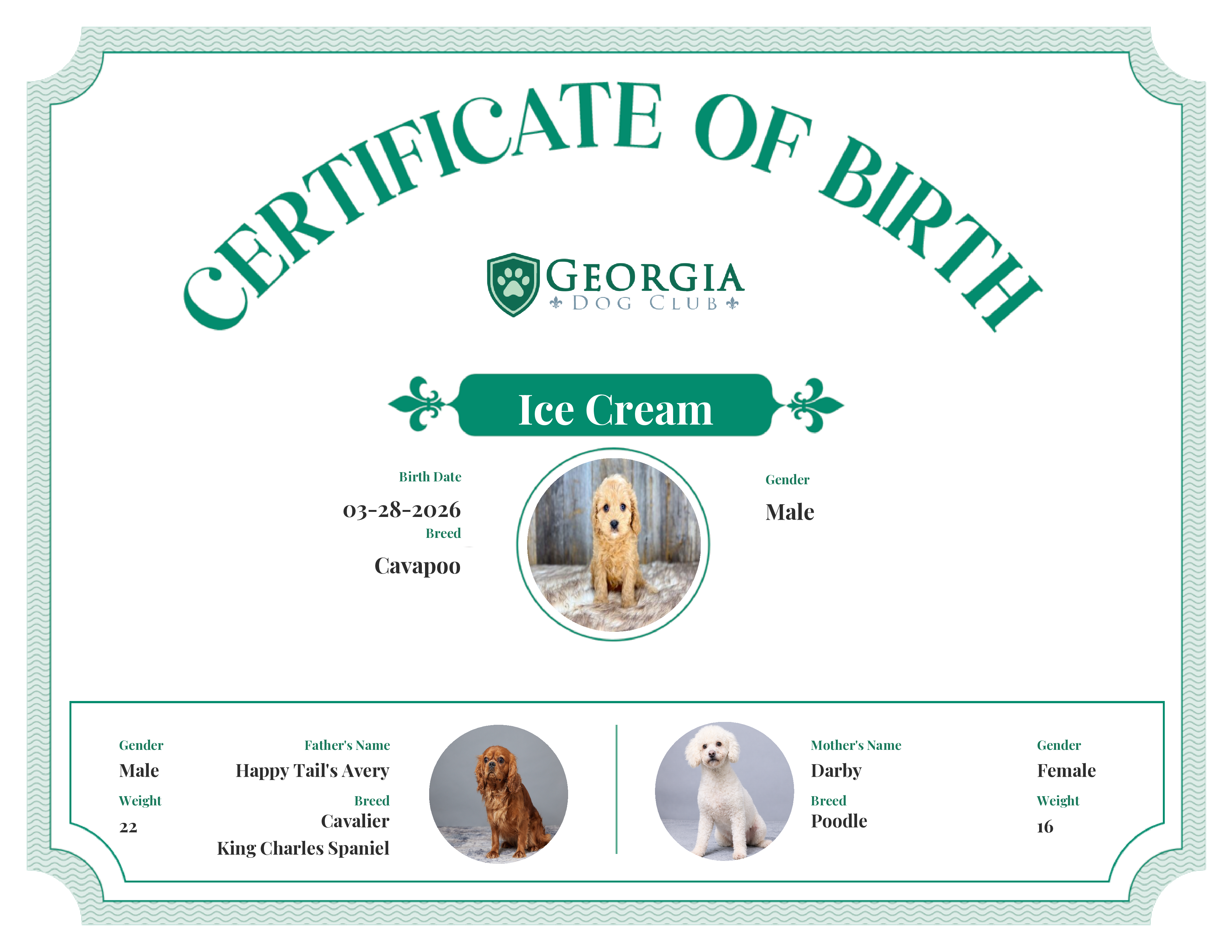 Ice Cream's Birth Certificate