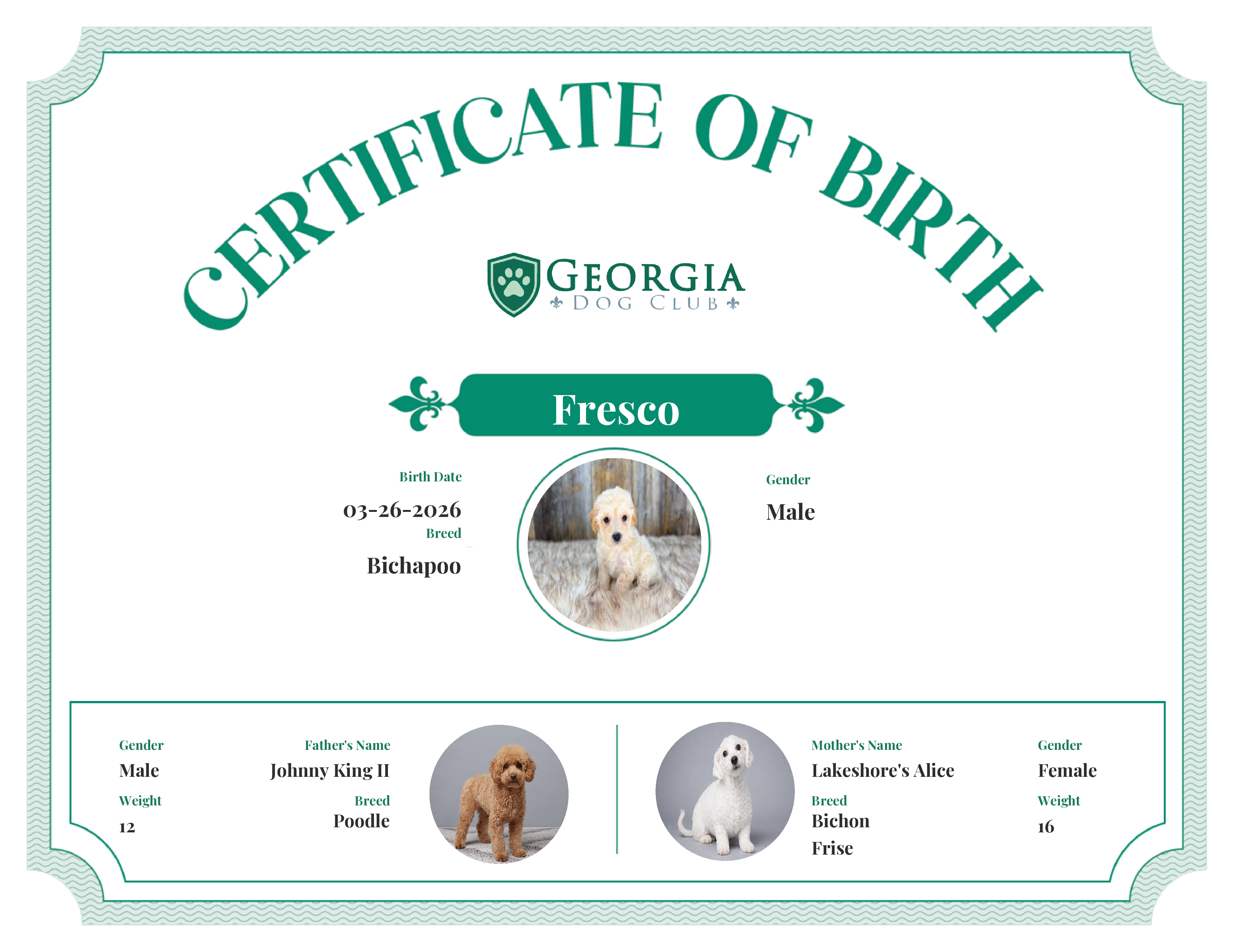 Fresco's Birth Certificate