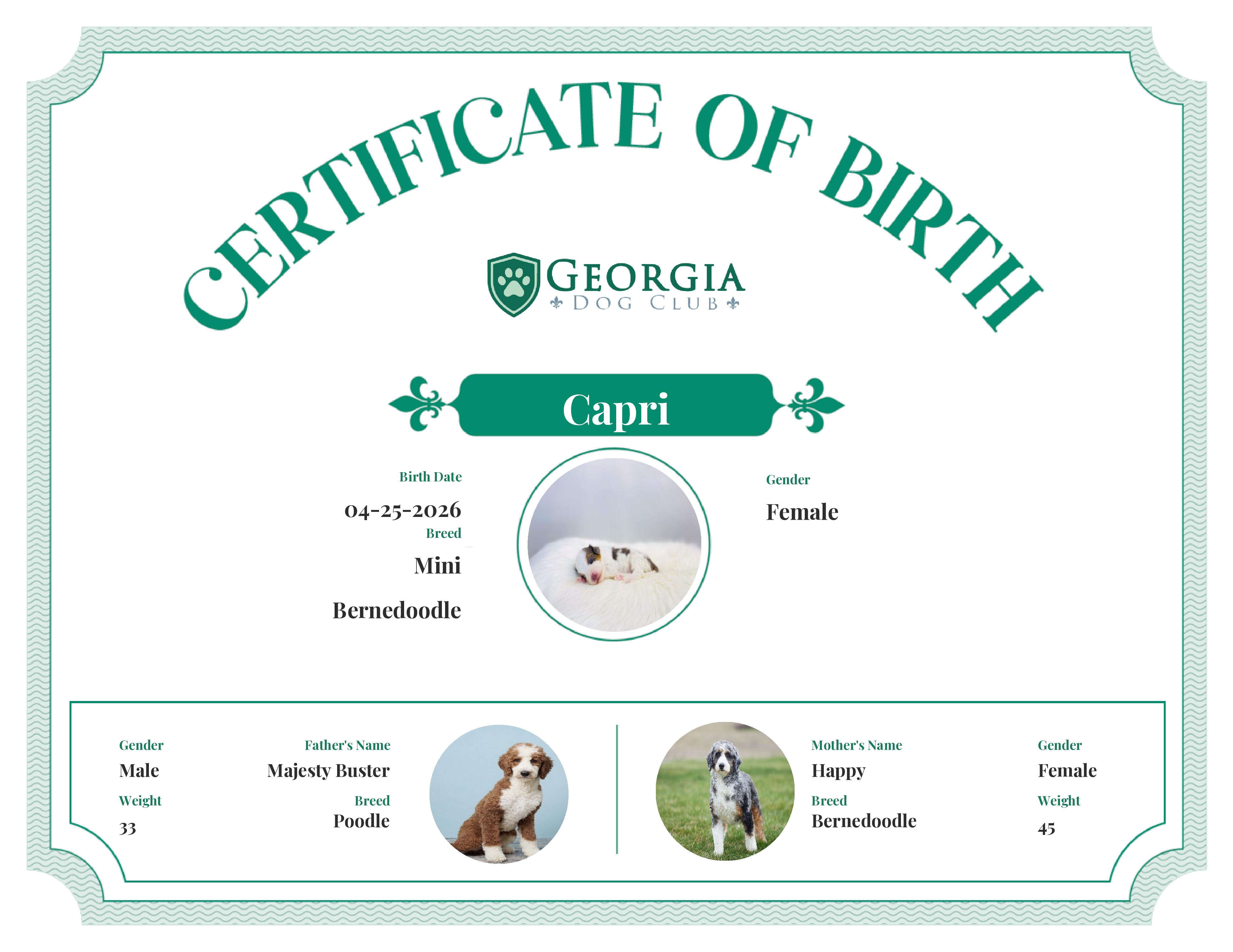 Capri's Birth Certificate