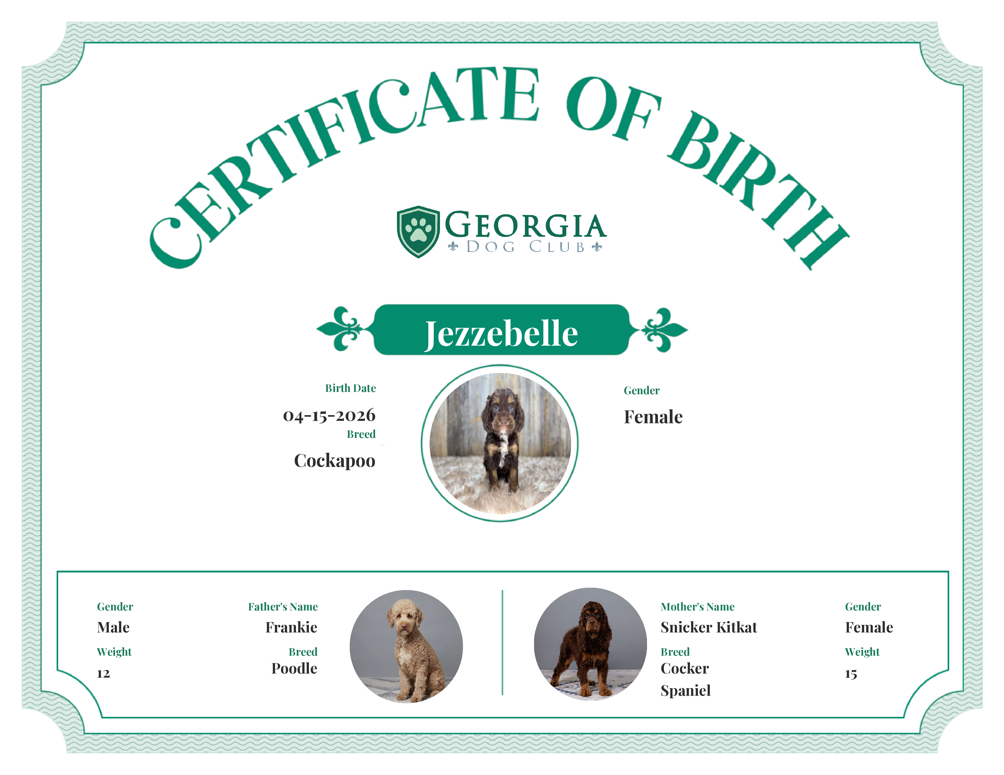 Jezzebelle's Birth Certificate