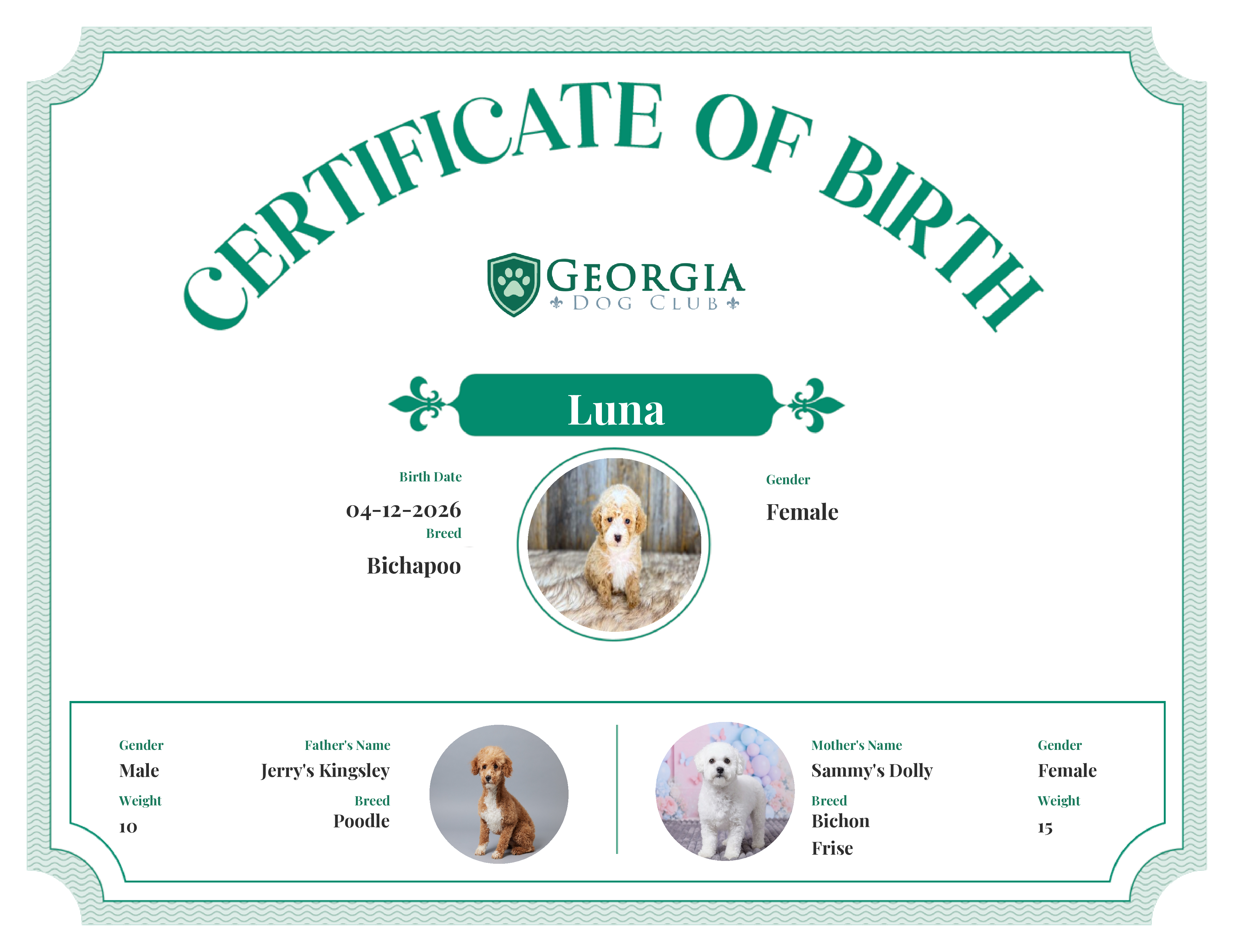 Luna's Birth Certificate