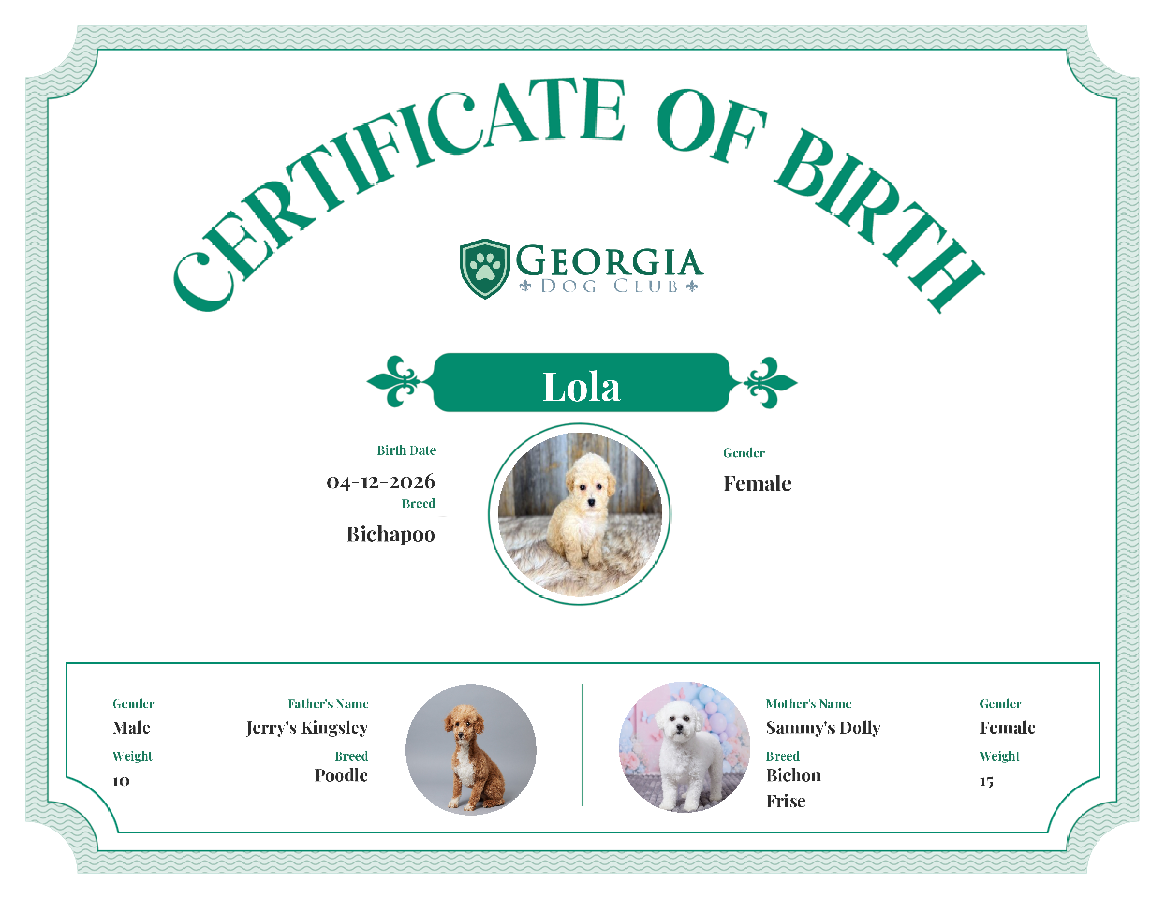 Lola's Birth Certificate