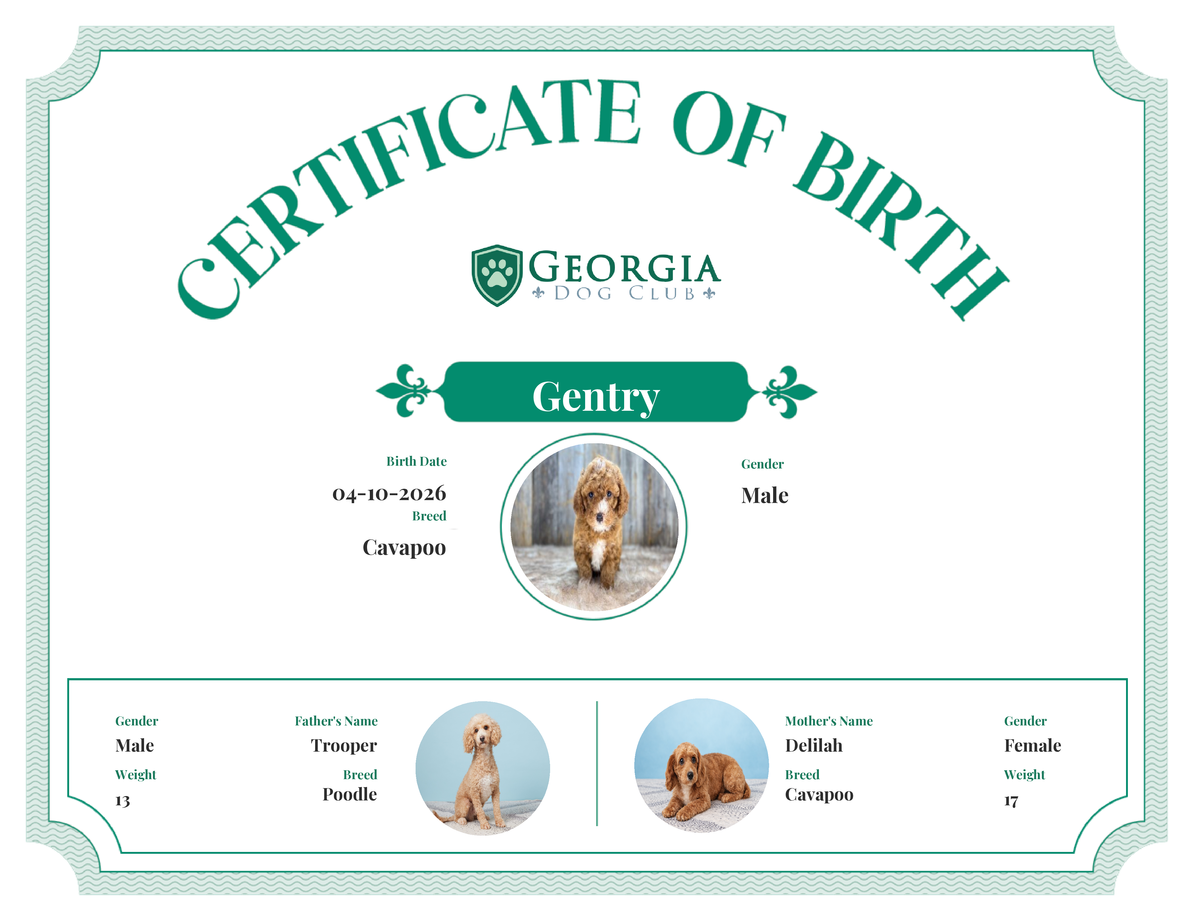 Gentry's Birth Certificate