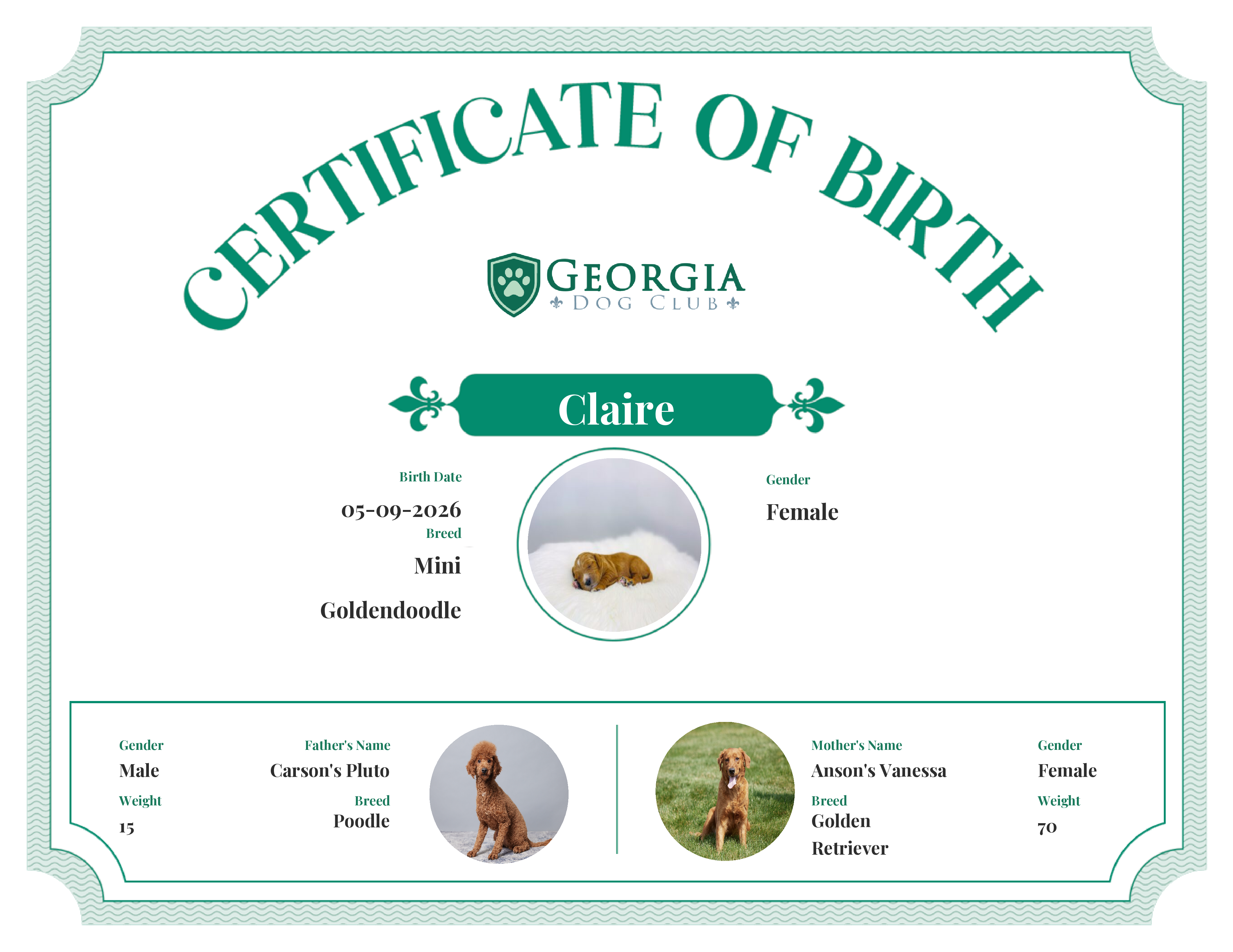Claire's Birth Certificate
