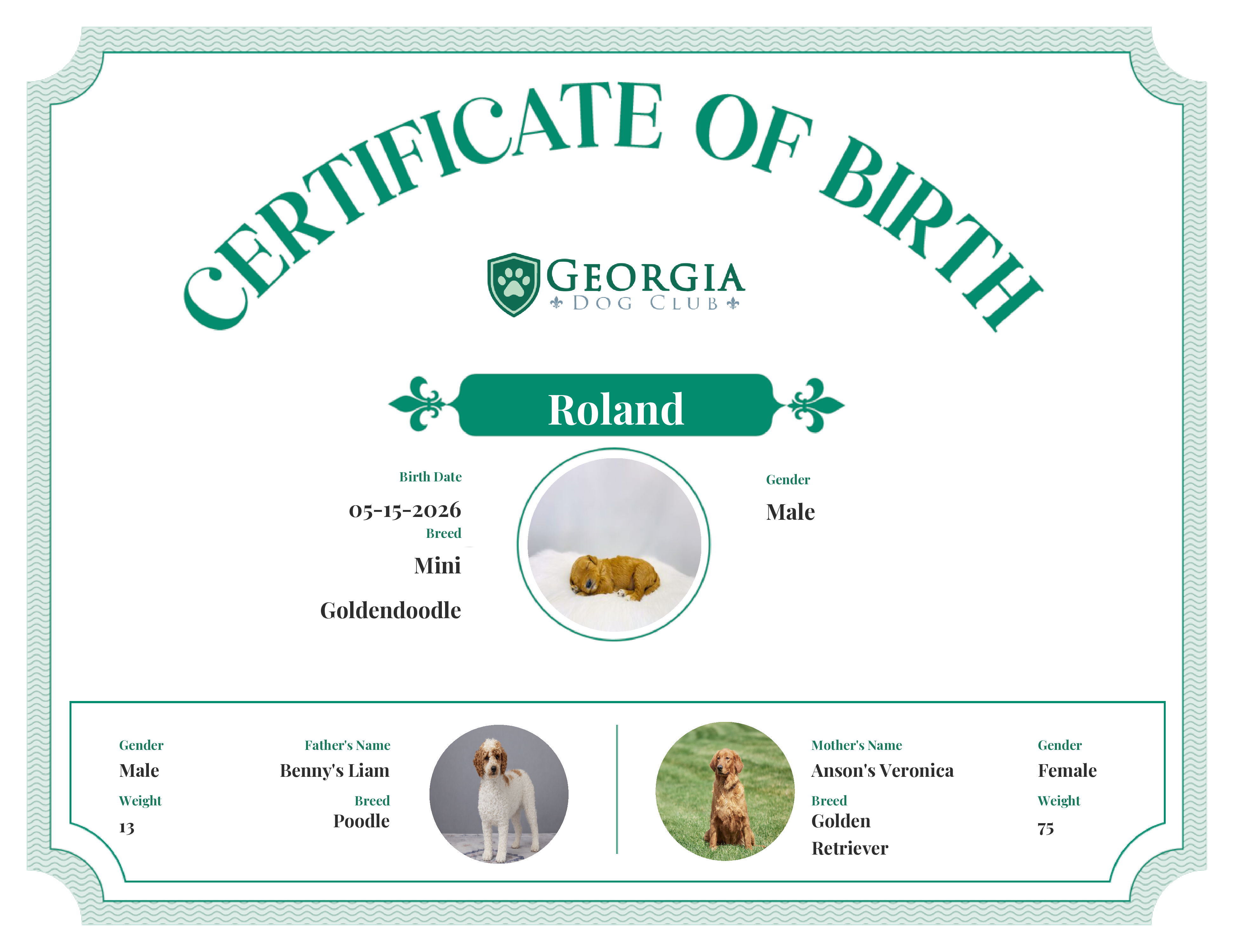 Roland's Birth Certificate