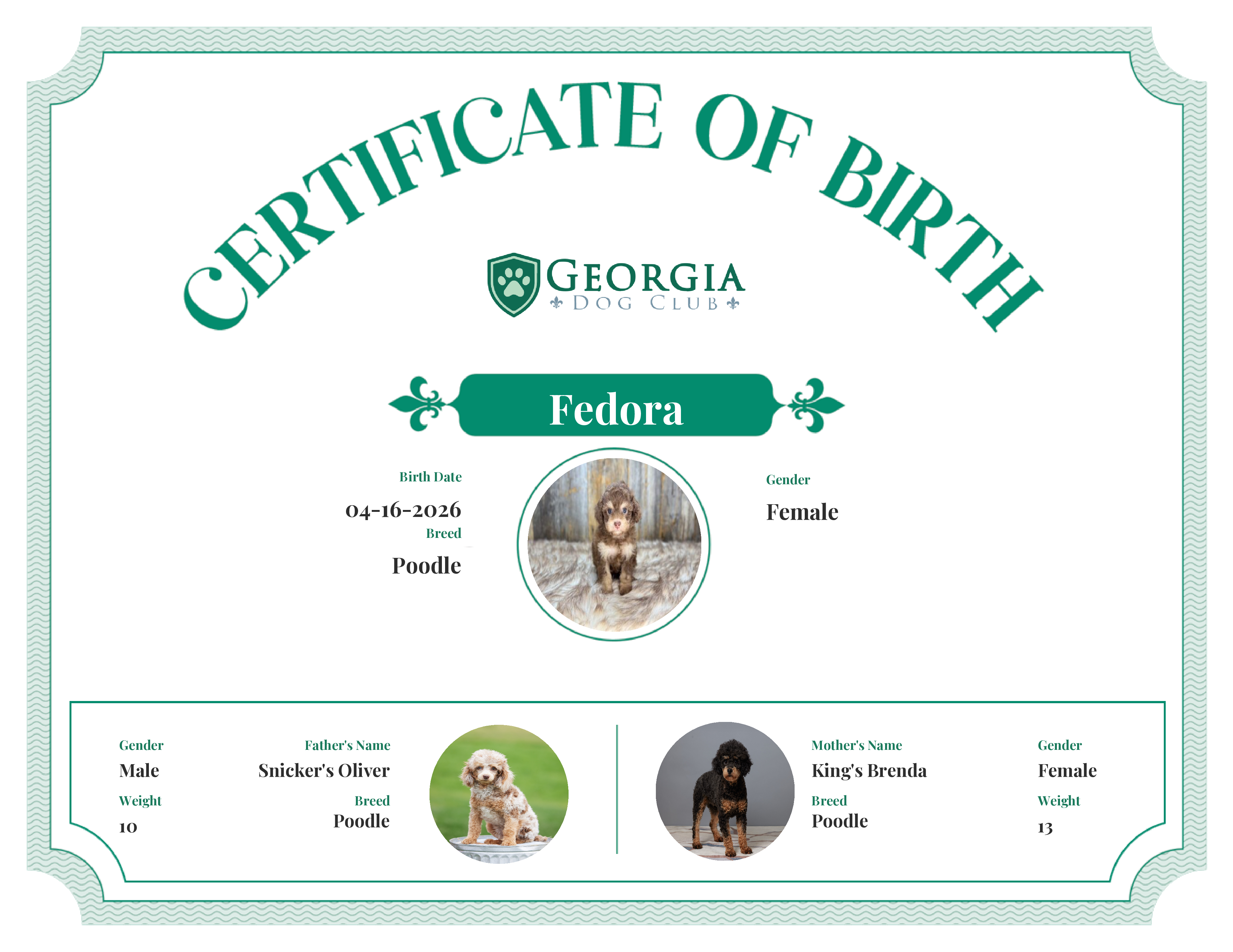 Fedora's Birth Certificate