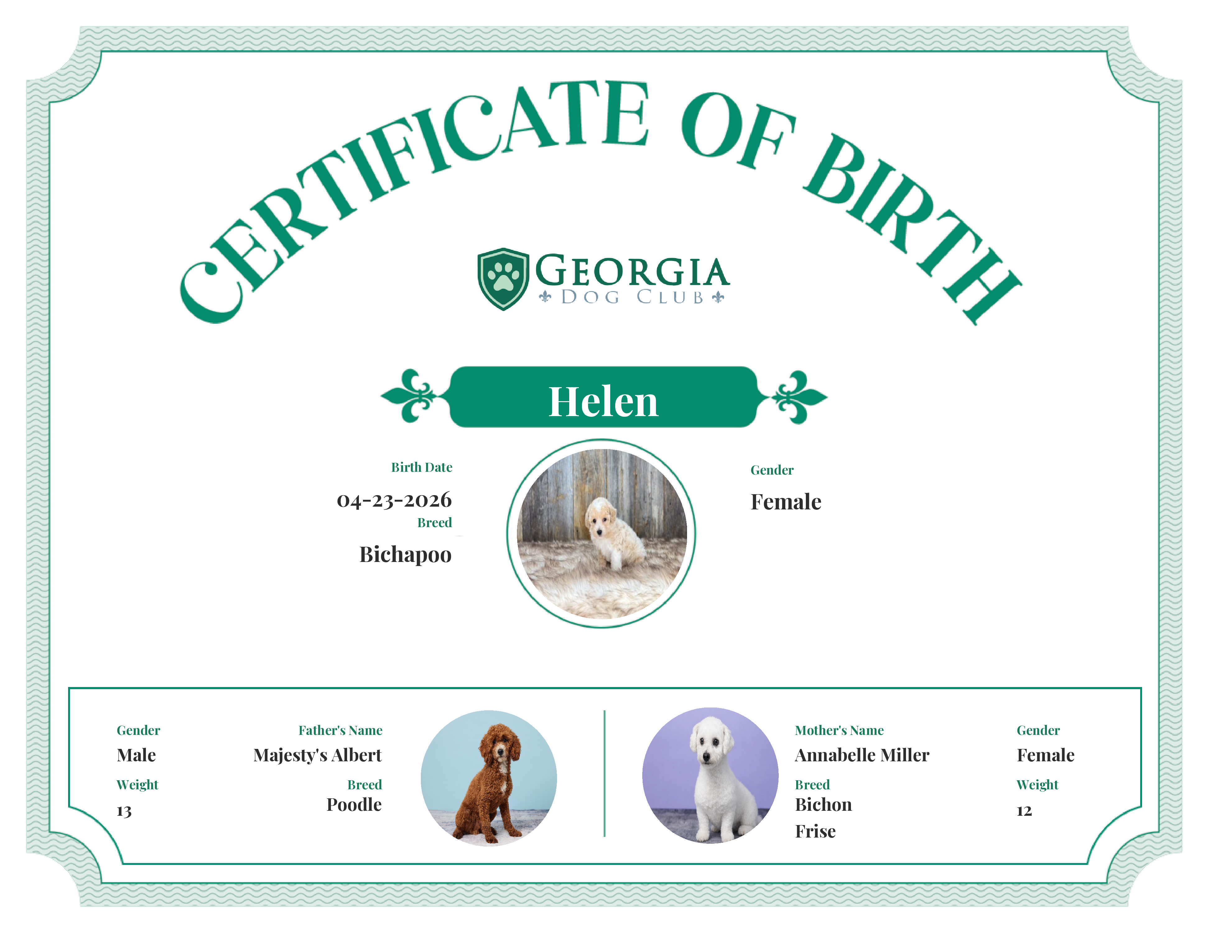 Helen's Birth Certificate