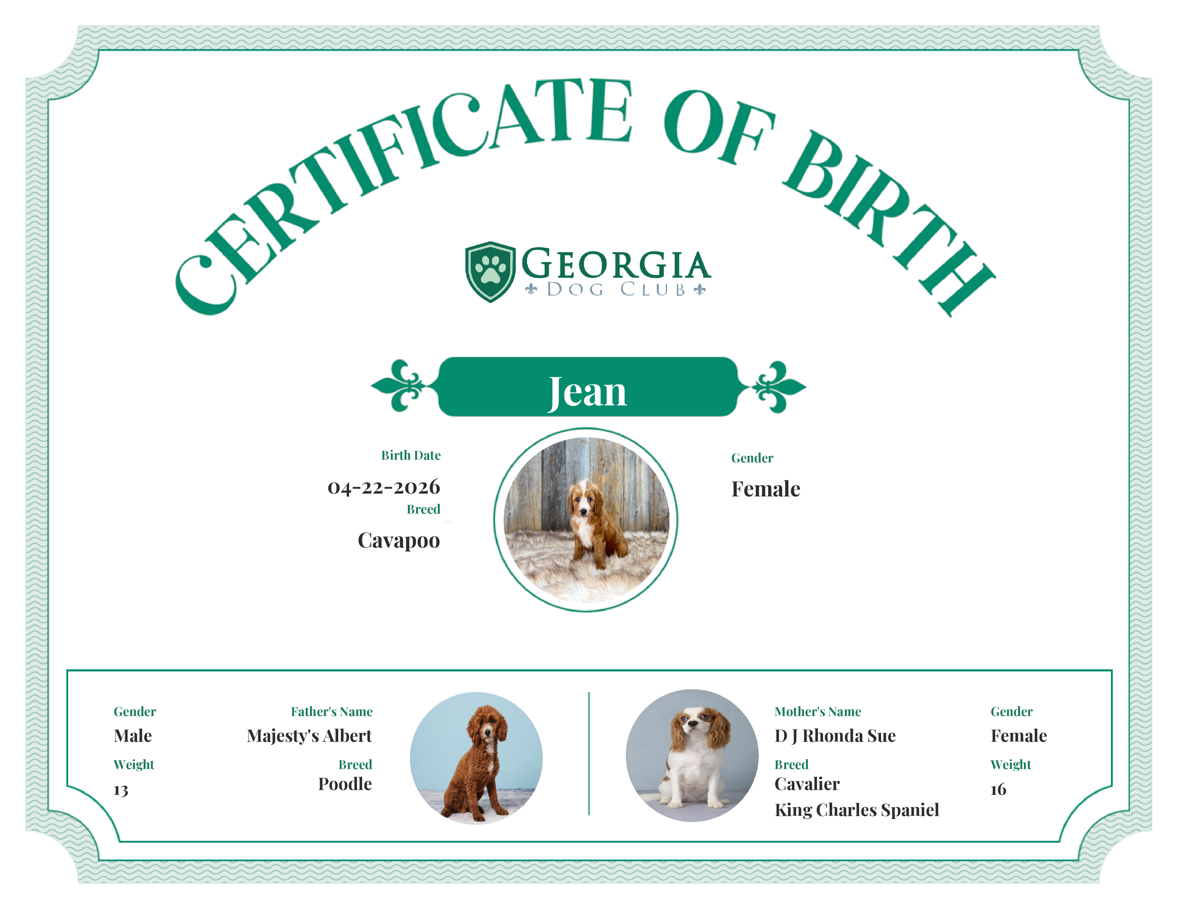 Jean's Birth Certificate