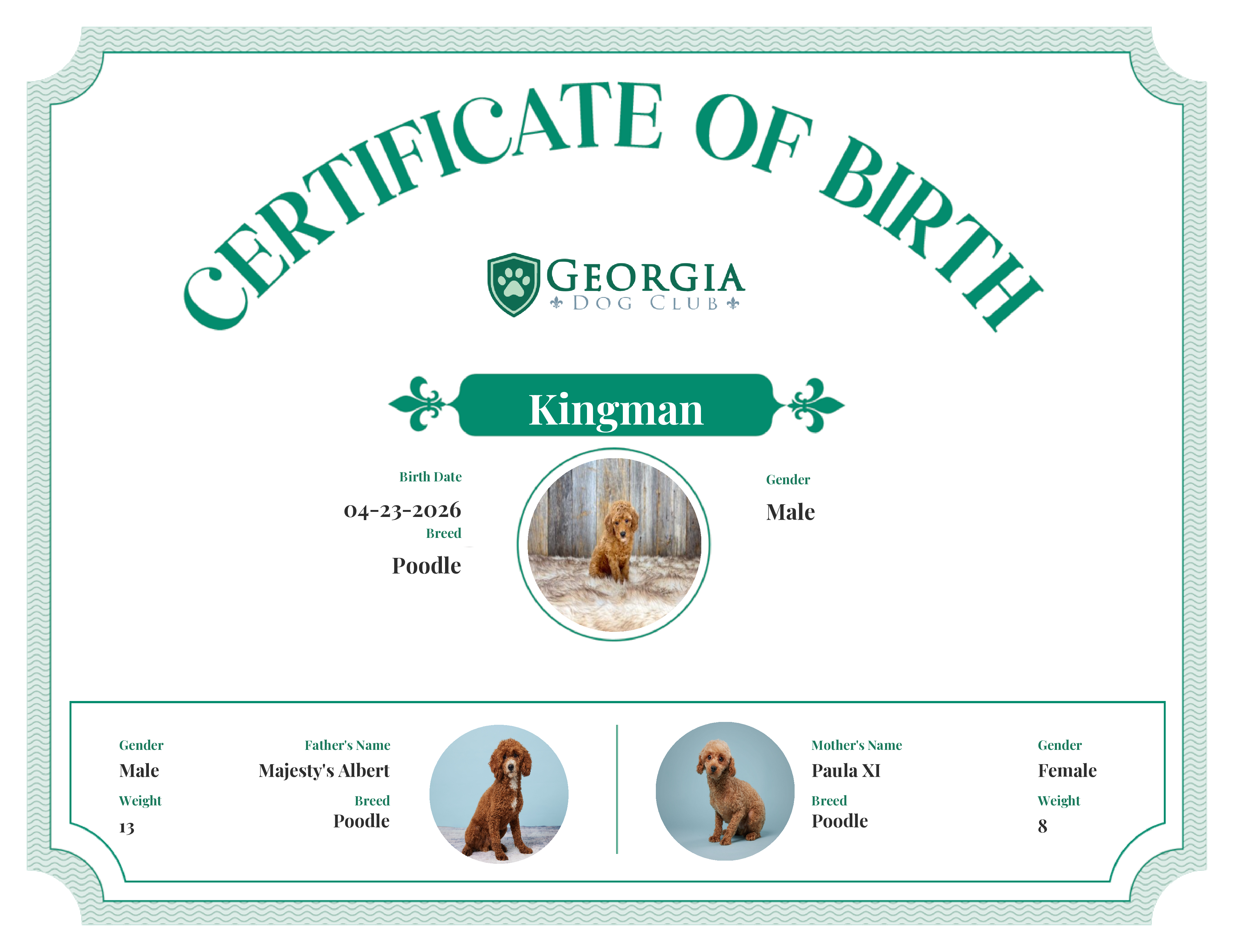 Kingman's Birth Certificate
