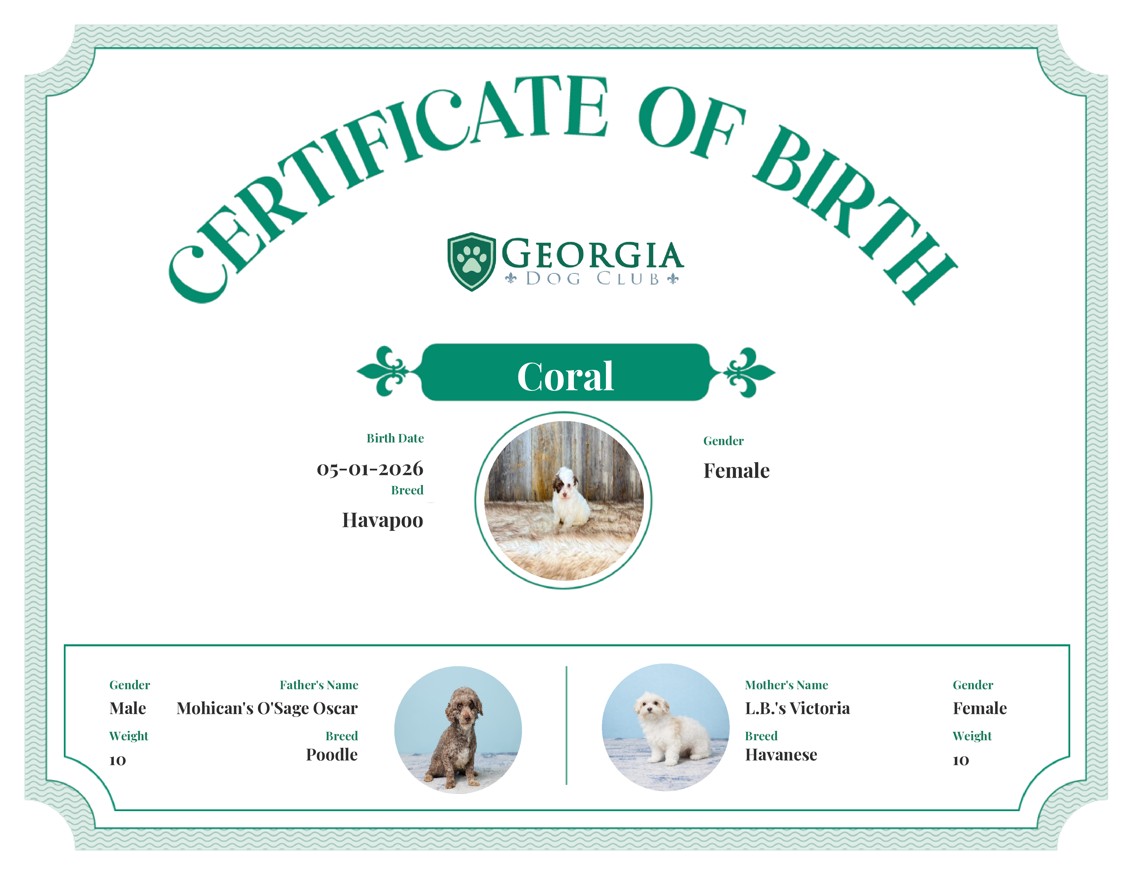 Coral's Birth Certificate