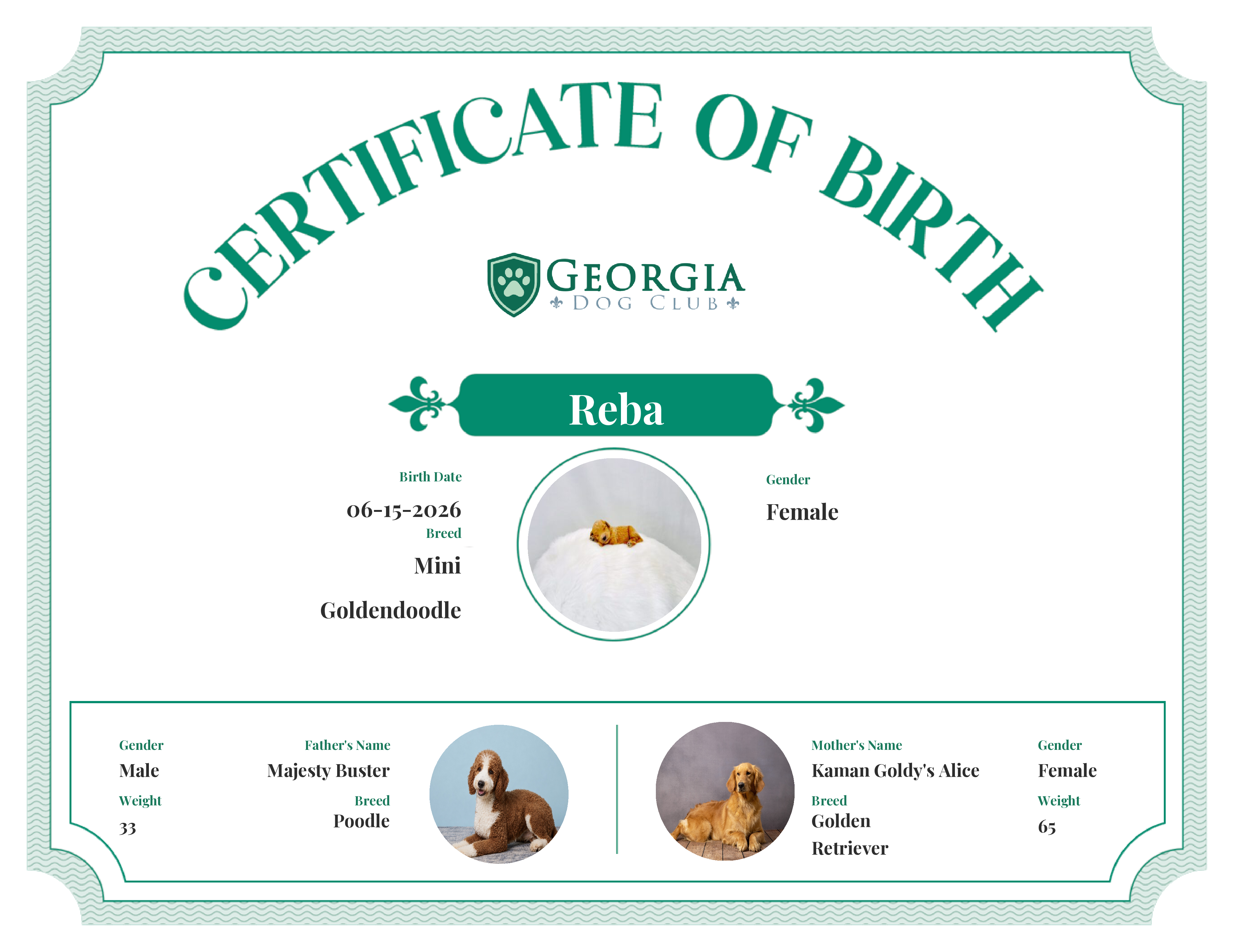 Reba's Birth Certificate