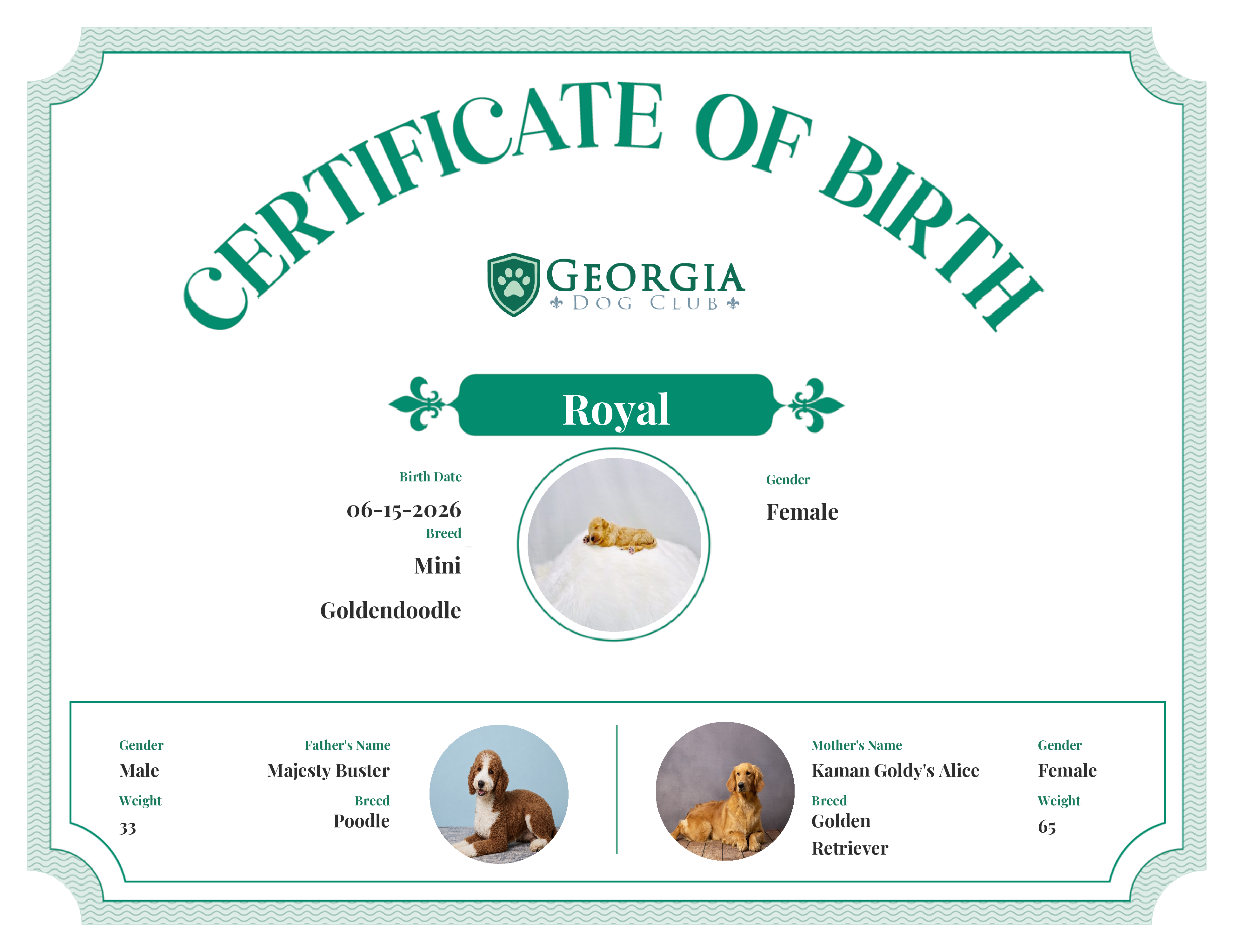 Royal's Birth Certificate