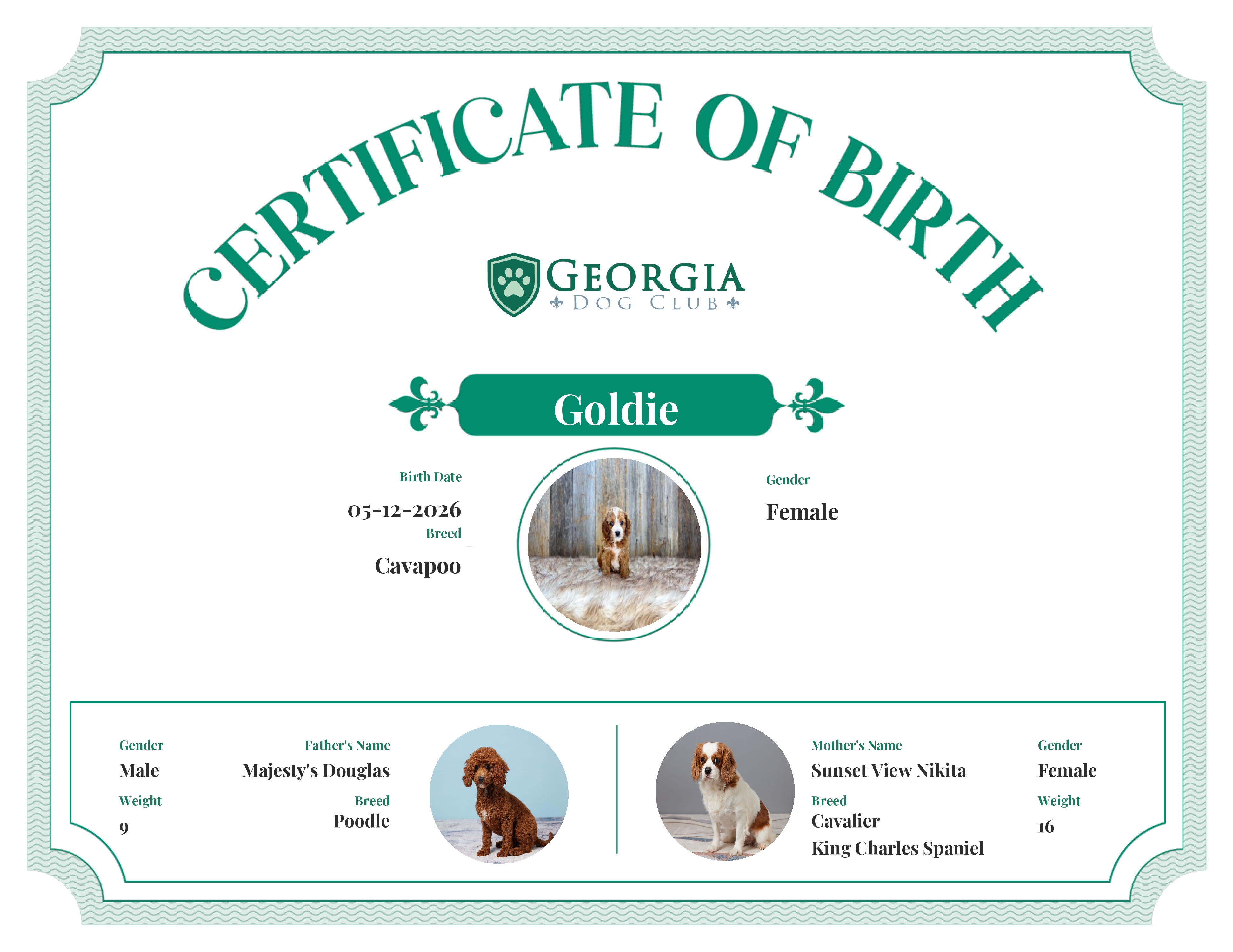 Goldie's Birth Certificate