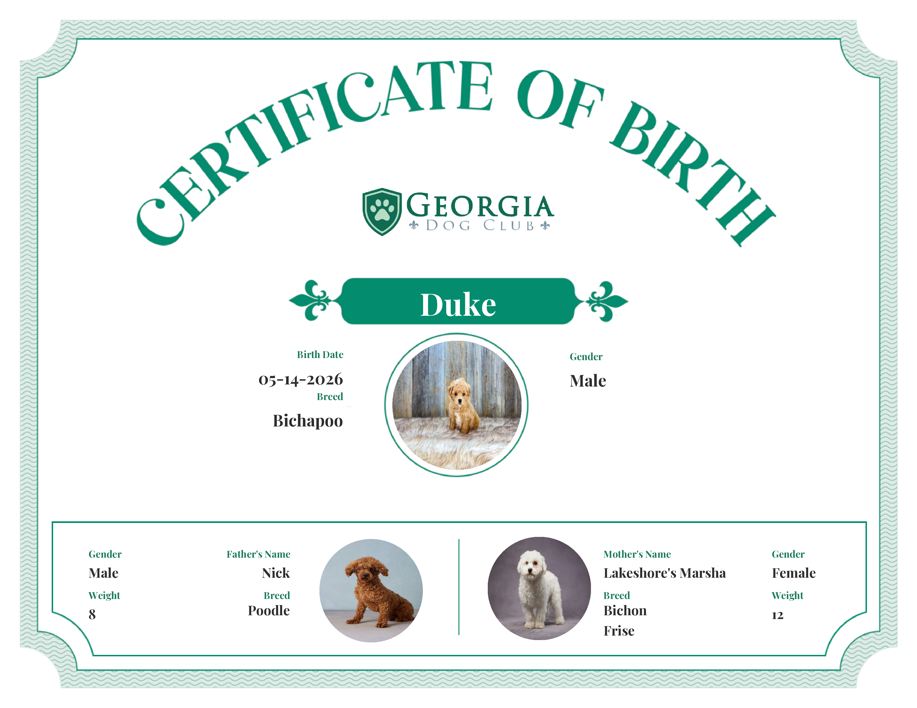 Duke's Birth Certificate