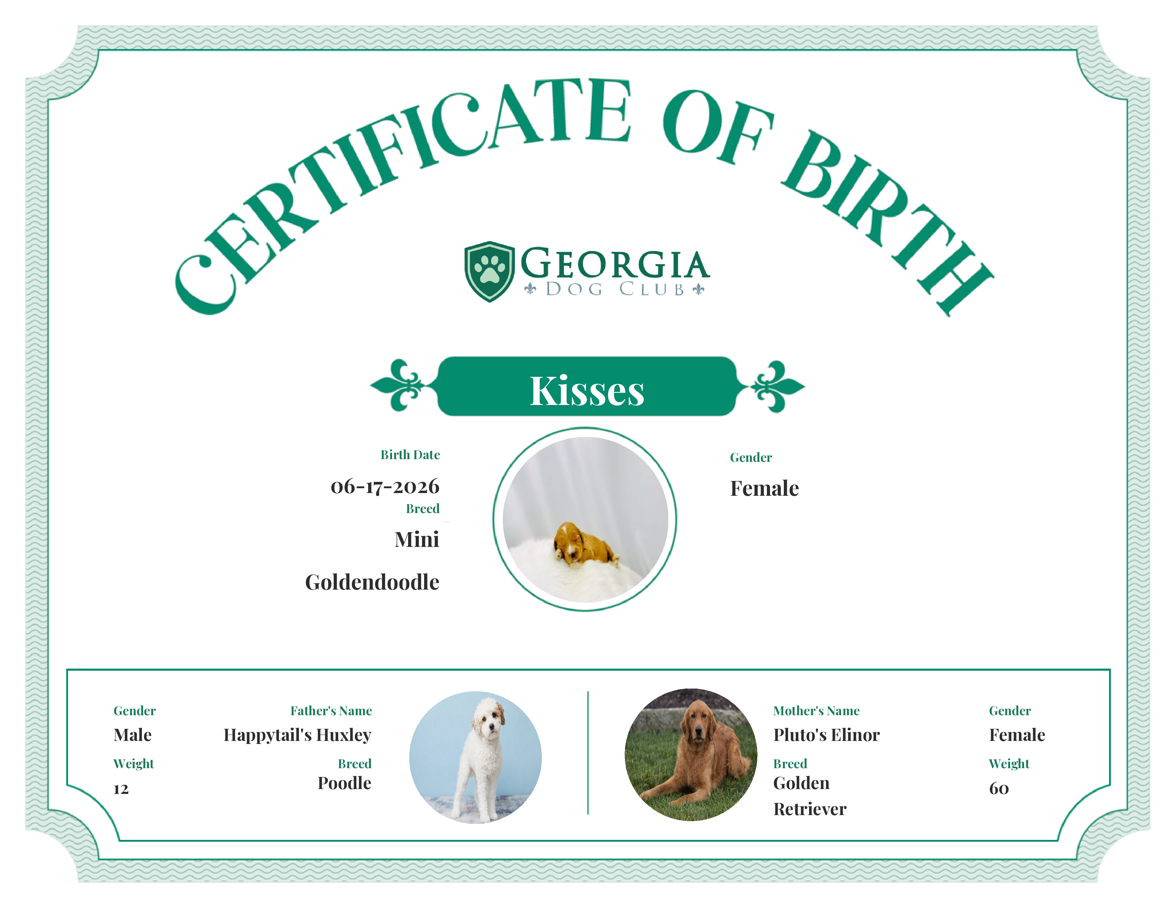 Kisses's Birth Certificate