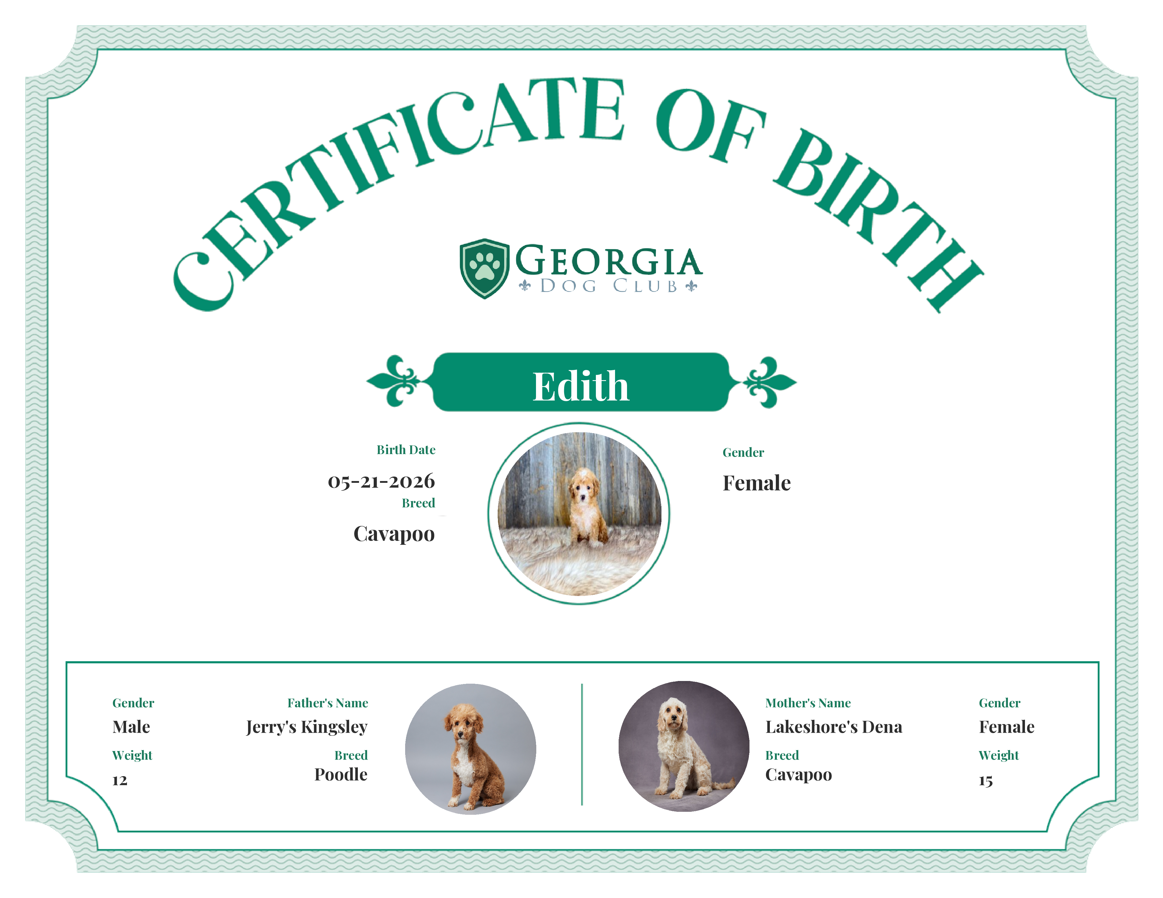 Edith's Birth Certificate