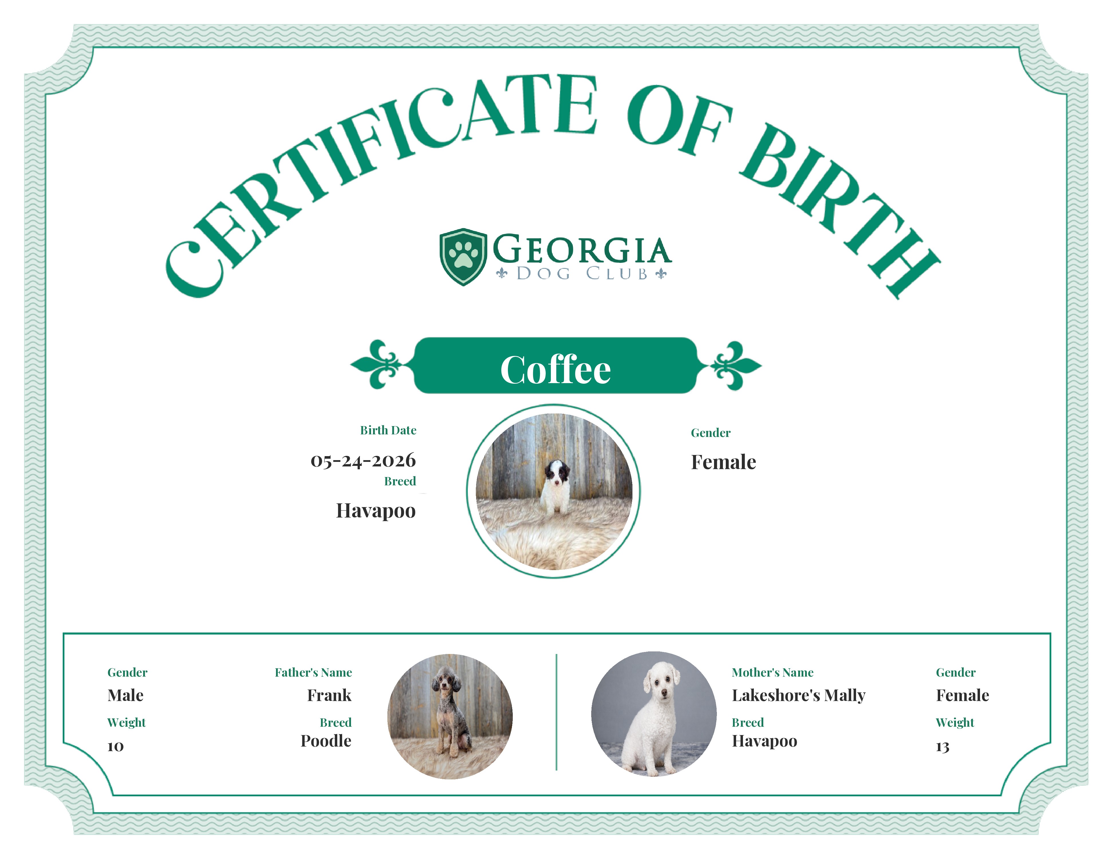 Coffee's Birth Certificate