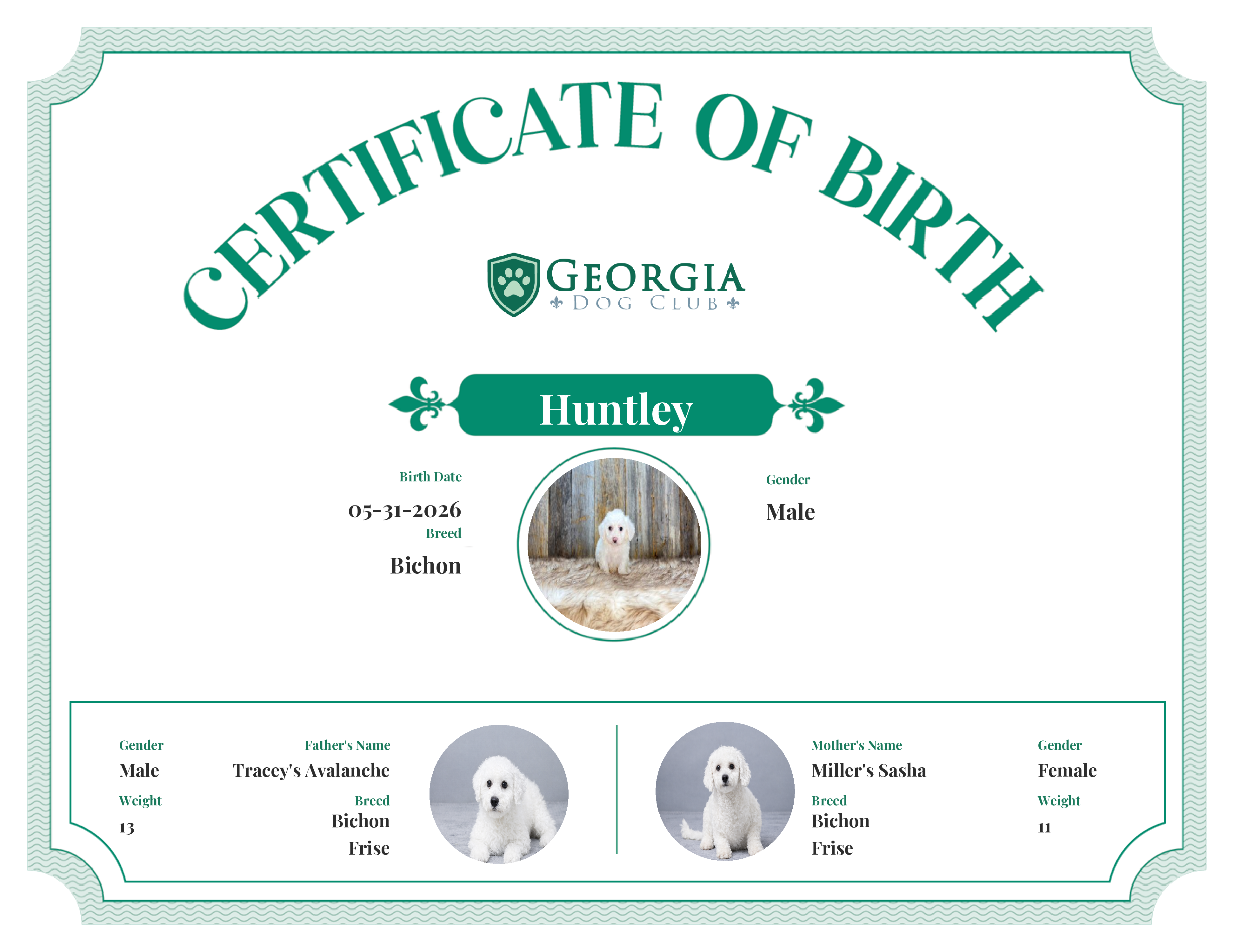 Huntley's Birth Certificate