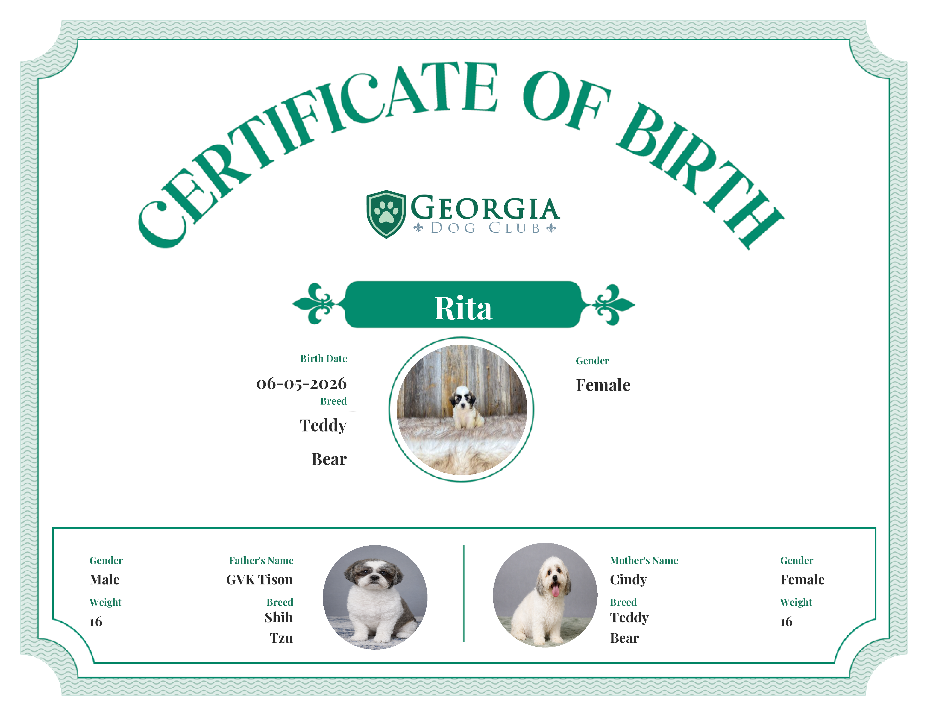Rita's Birth Certificate