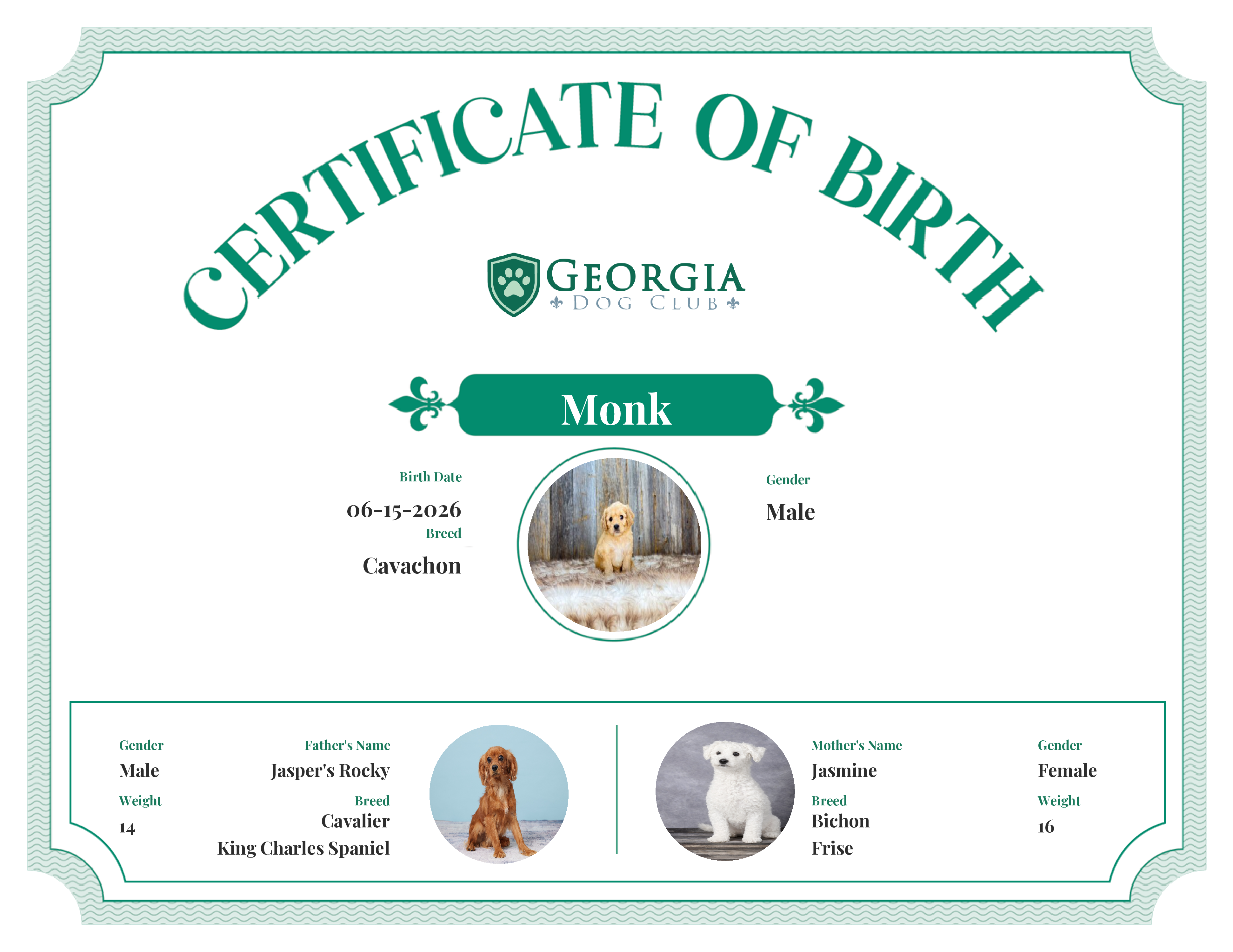 Monk's Birth Certificate