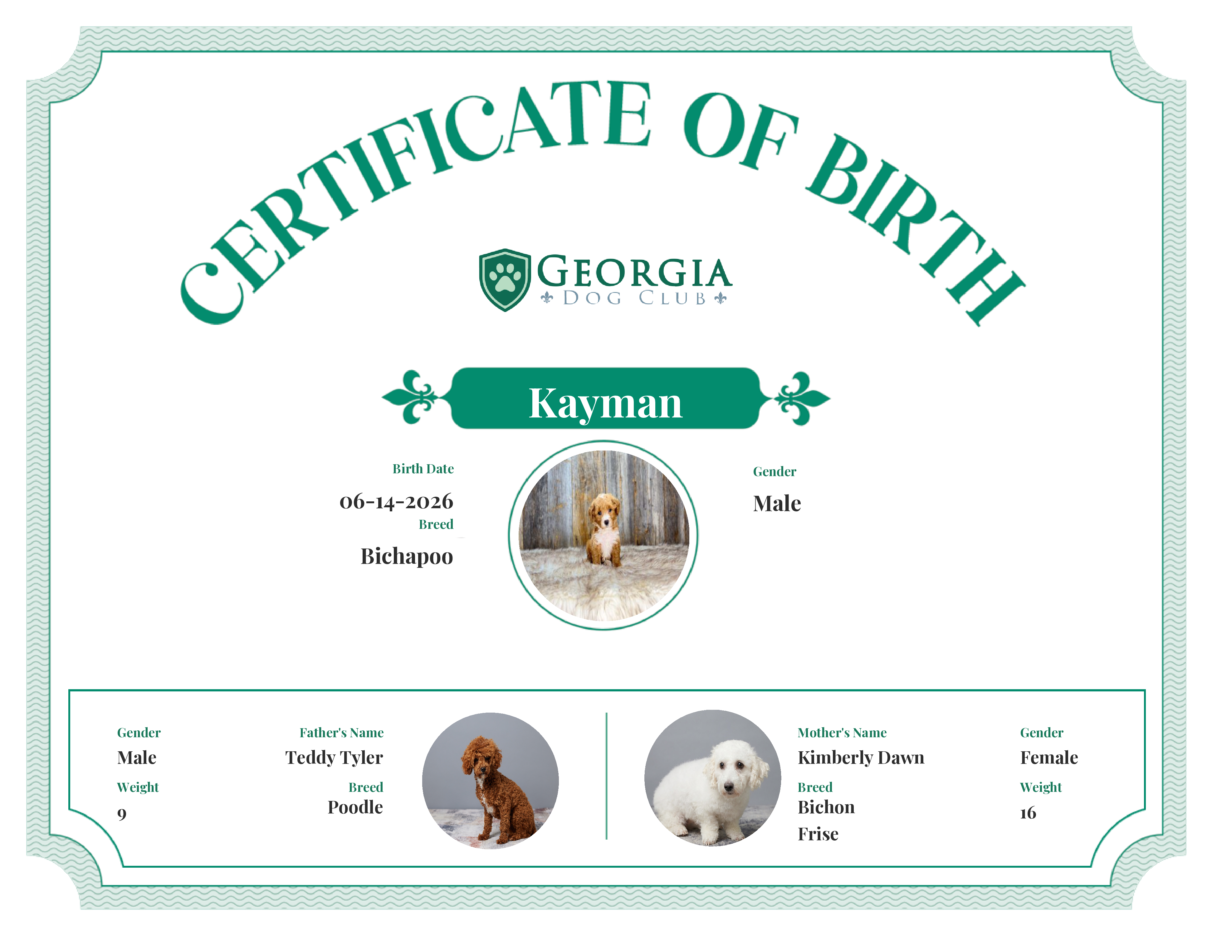 Kayman's Birth Certificate