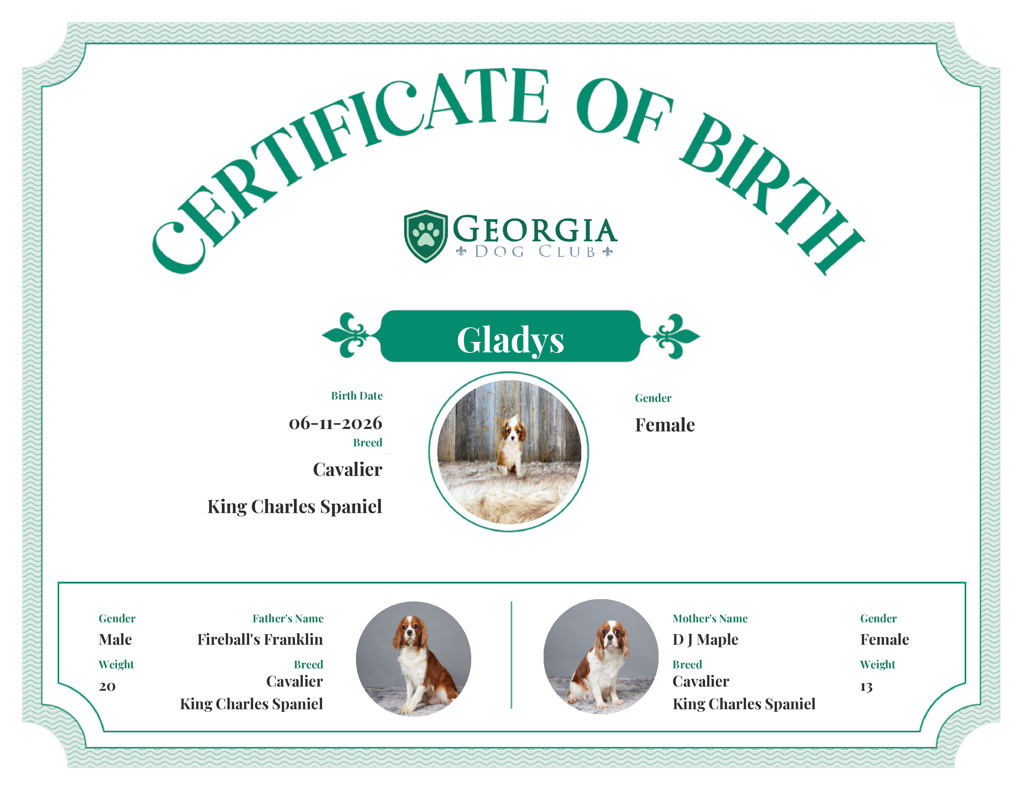 Gladys's Birth Certificate