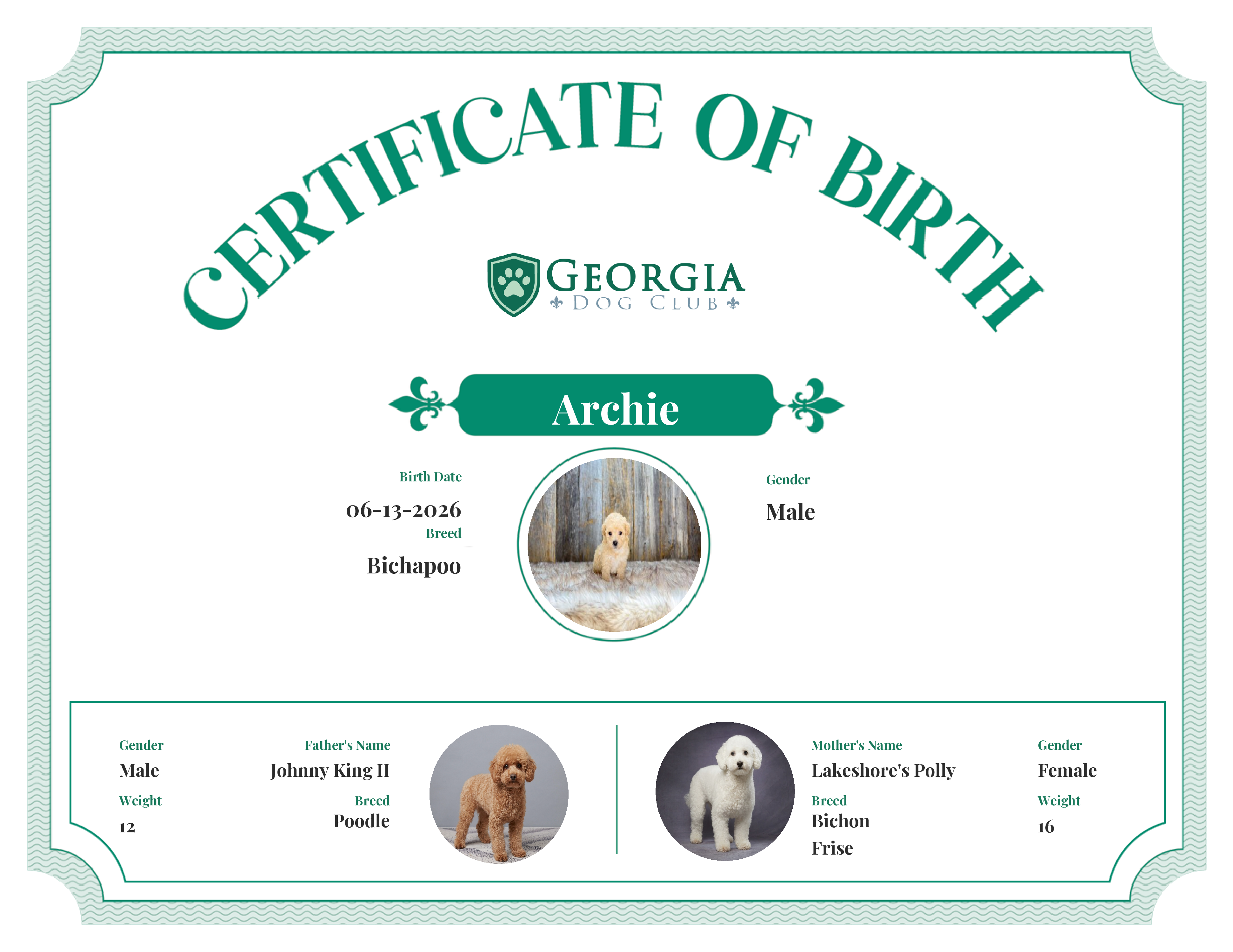 Archie's Birth Certificate