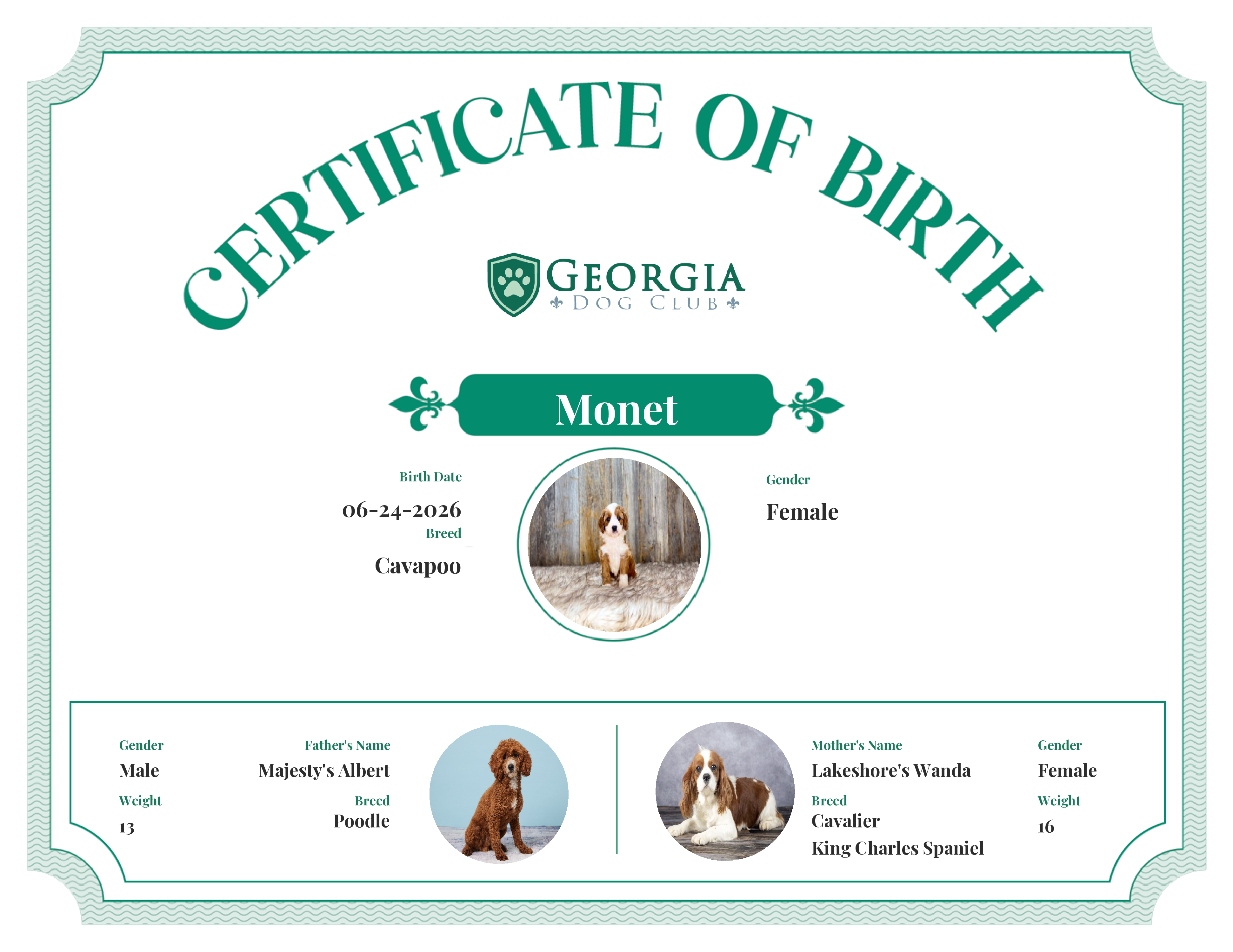 Monet's Birth Certificate